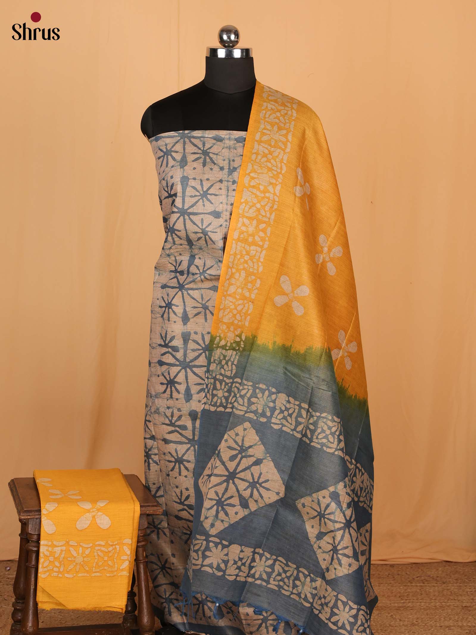 Blue & Yellow - Bhatik salwar - Shop on Shrus.com