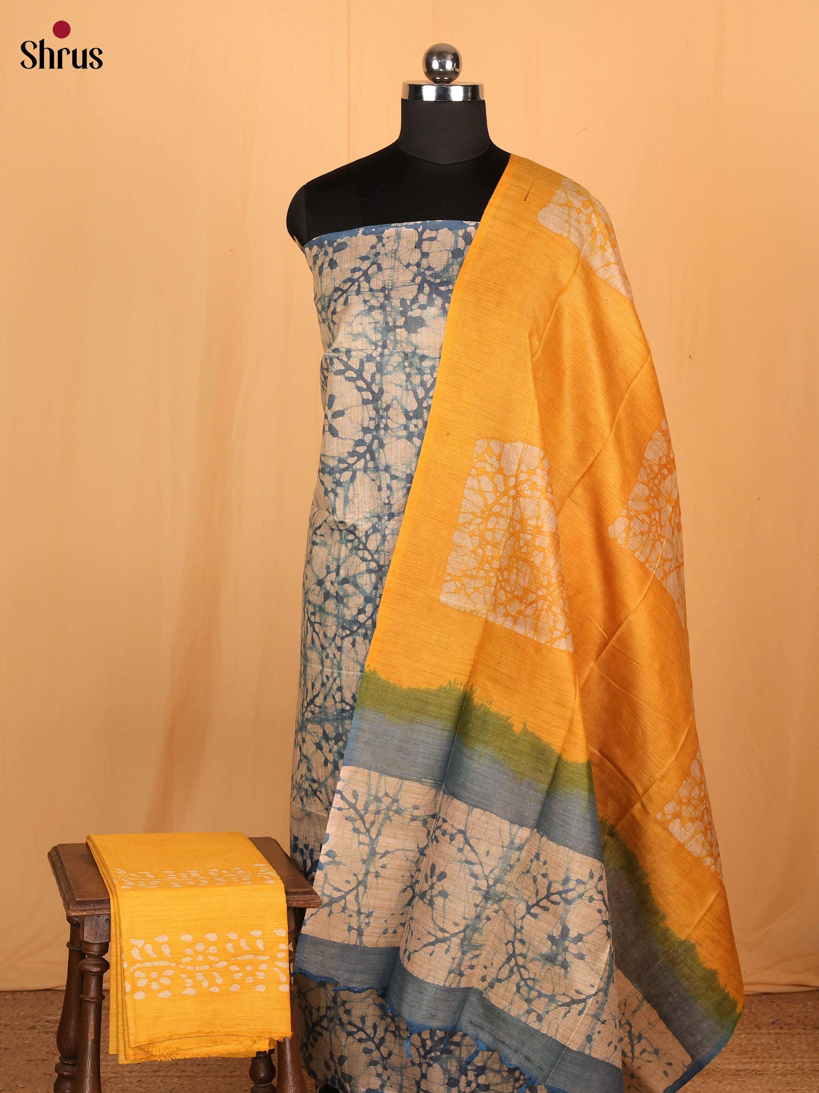 Blue & Yellow - Bhatik salwar - Shop on Shrus.com