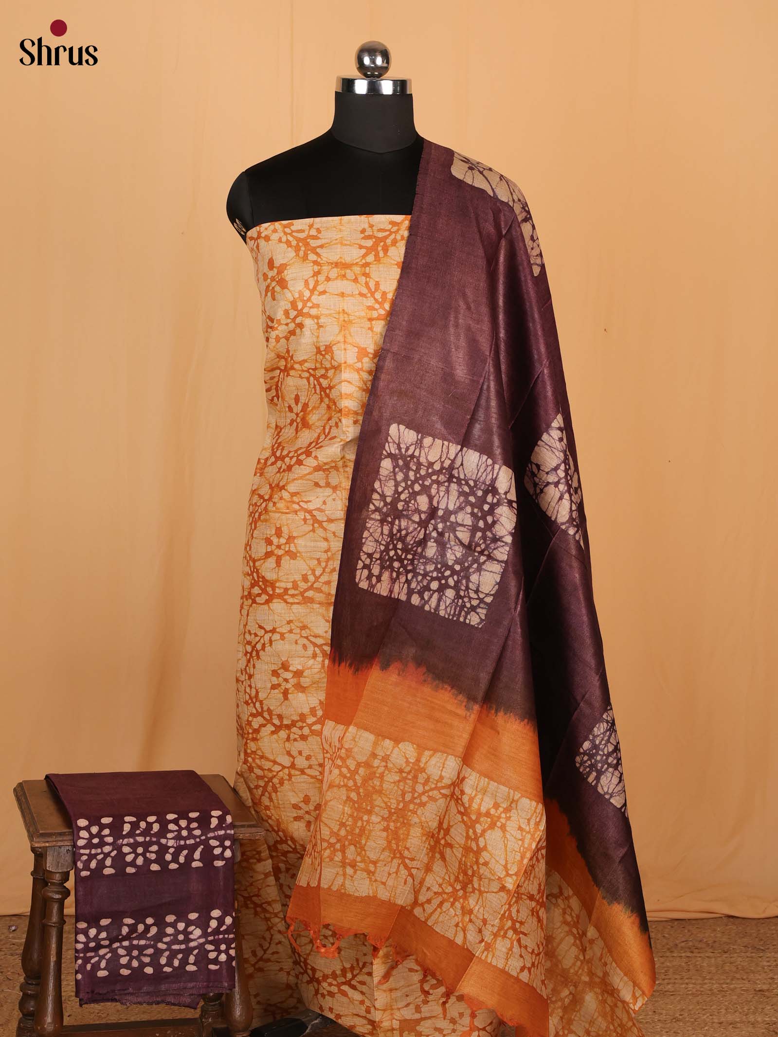 Orange &  Brown  - Bhatik salwar