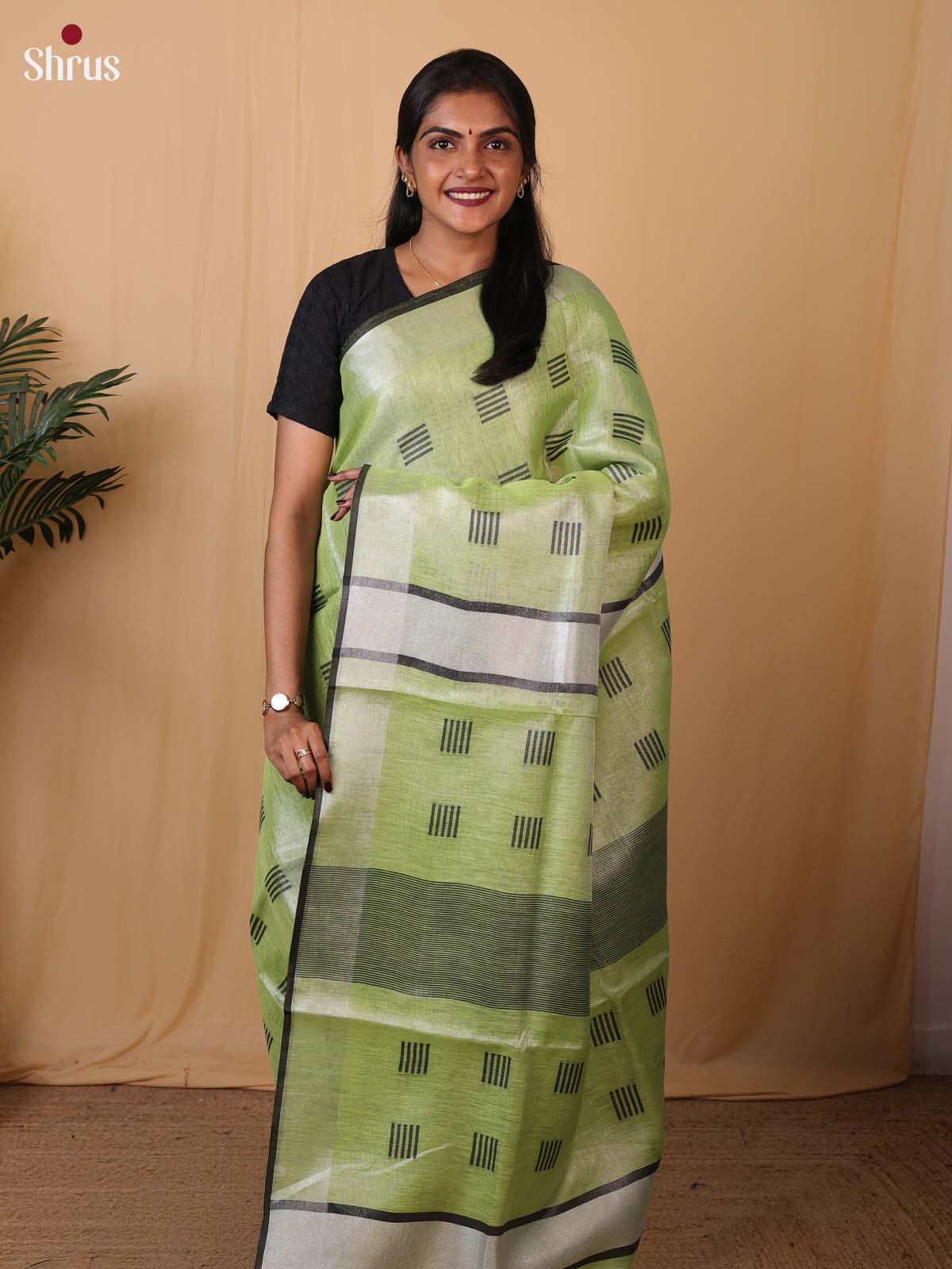 Green - Linen Saree