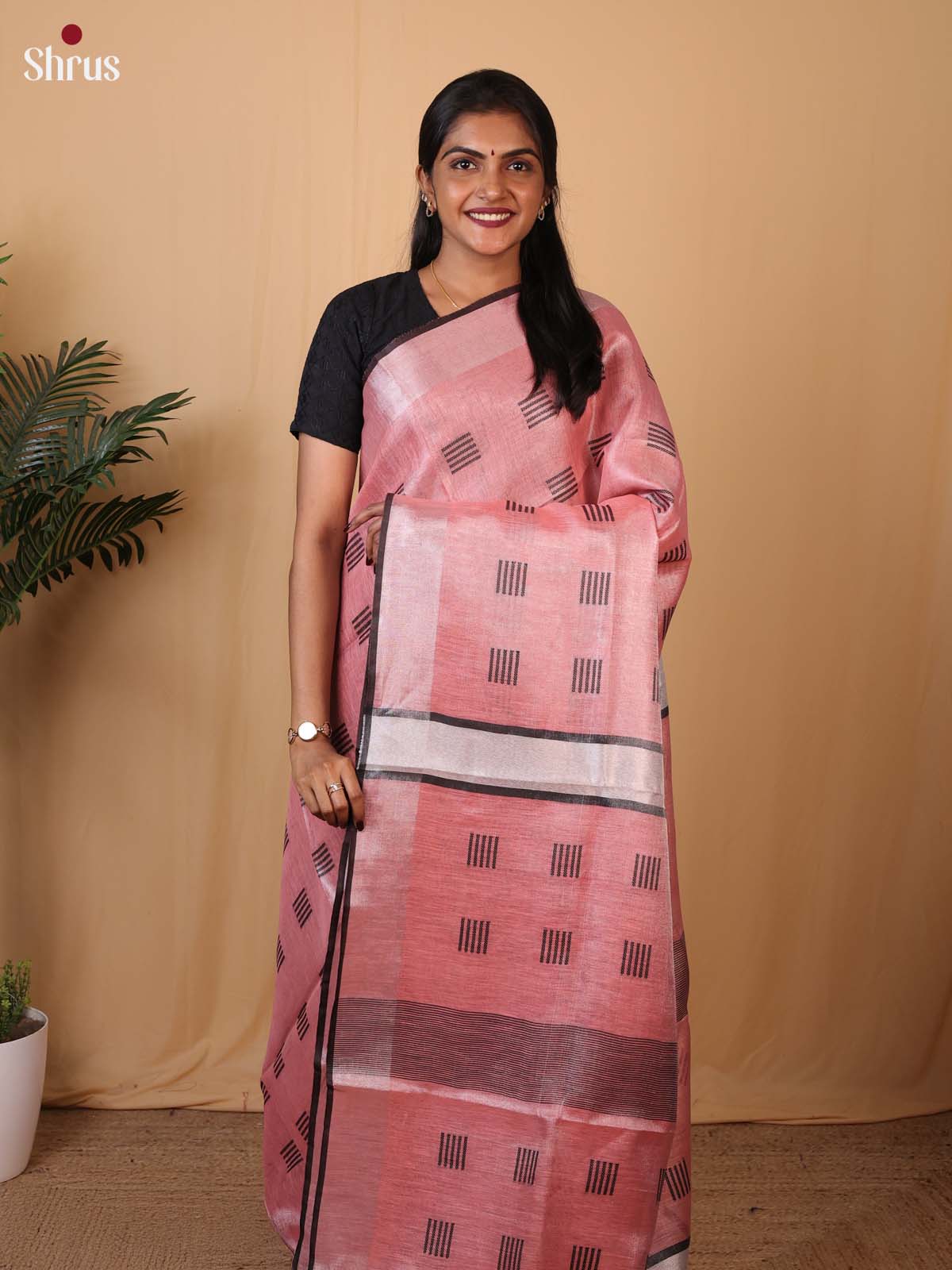 Pink - Linen Saree