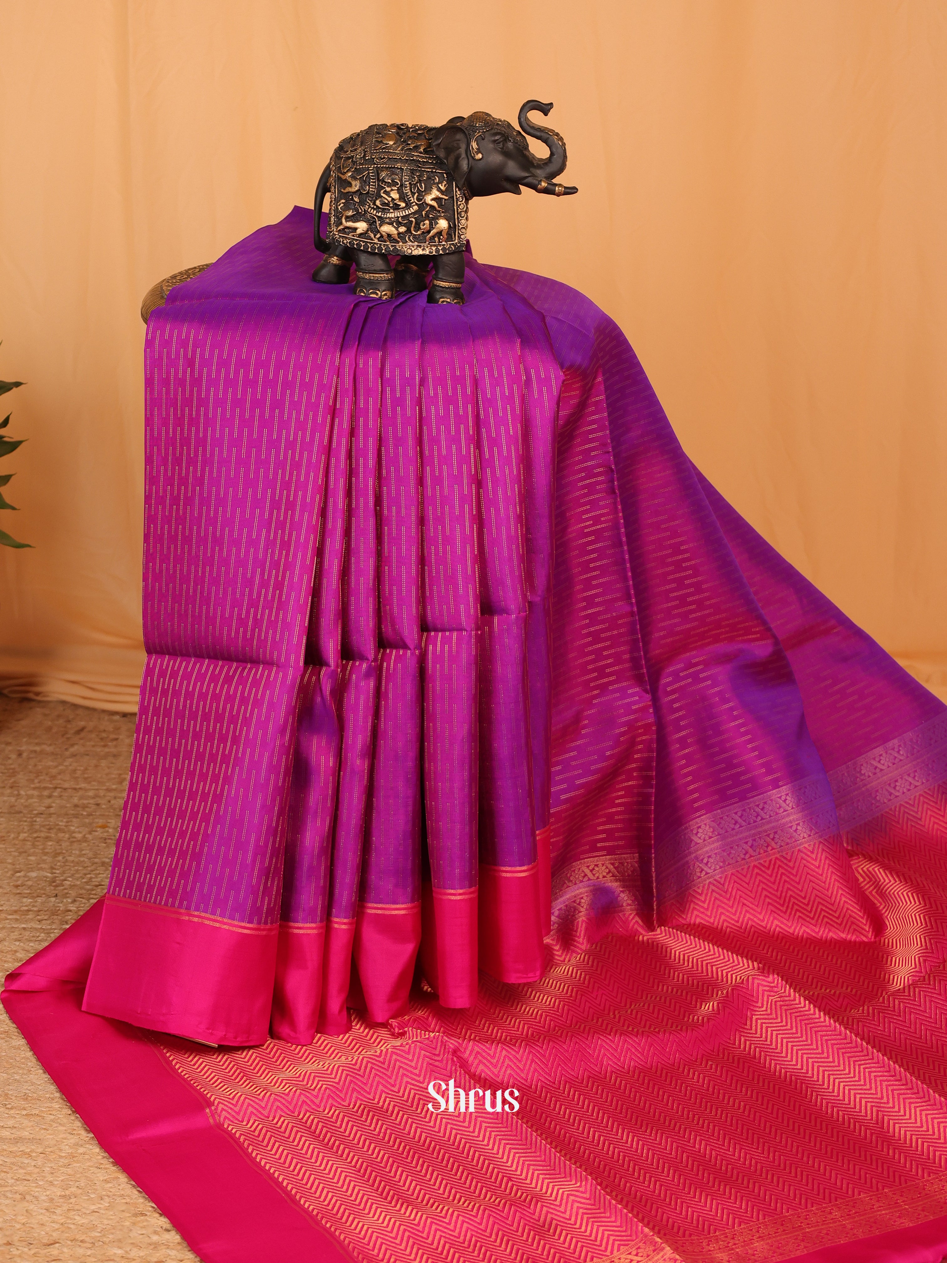 Purple & Majenta - Soft Silk Saree