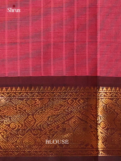 Pink & Brown - Chettinad Cotton Saree