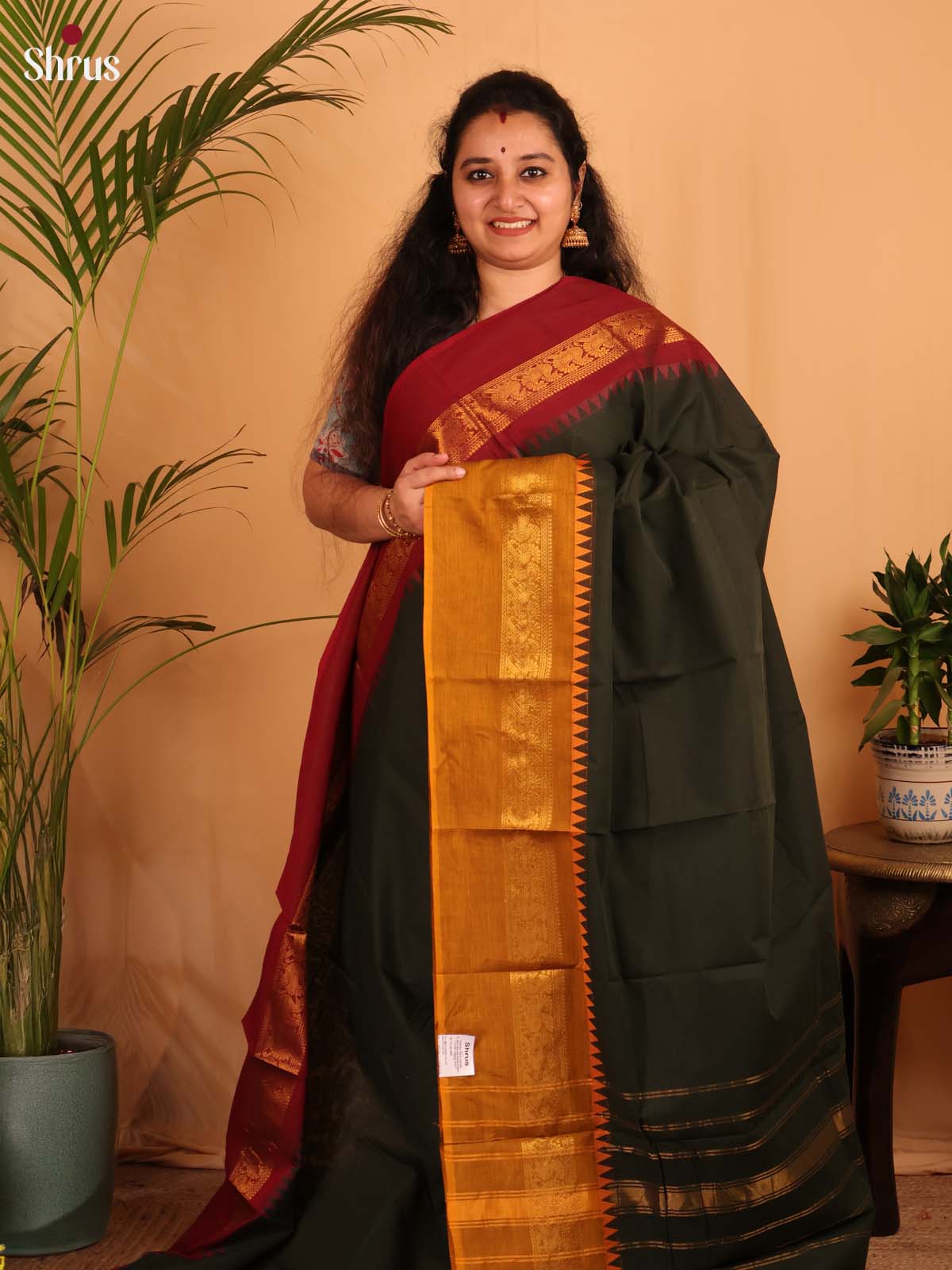 Green & Mustard - Chettinad Cotton Saree