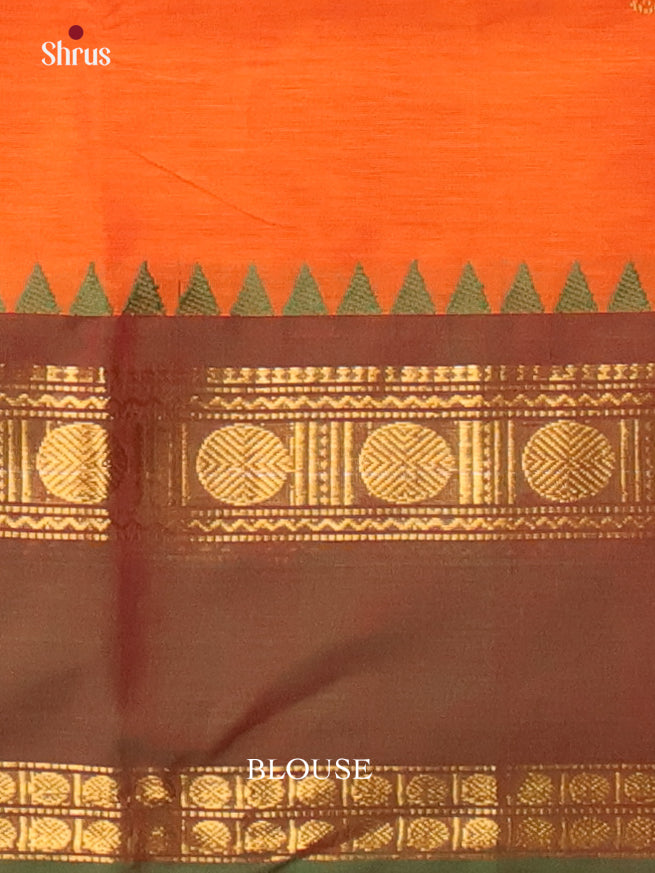 Orange & Brown - Chettinad Cotton