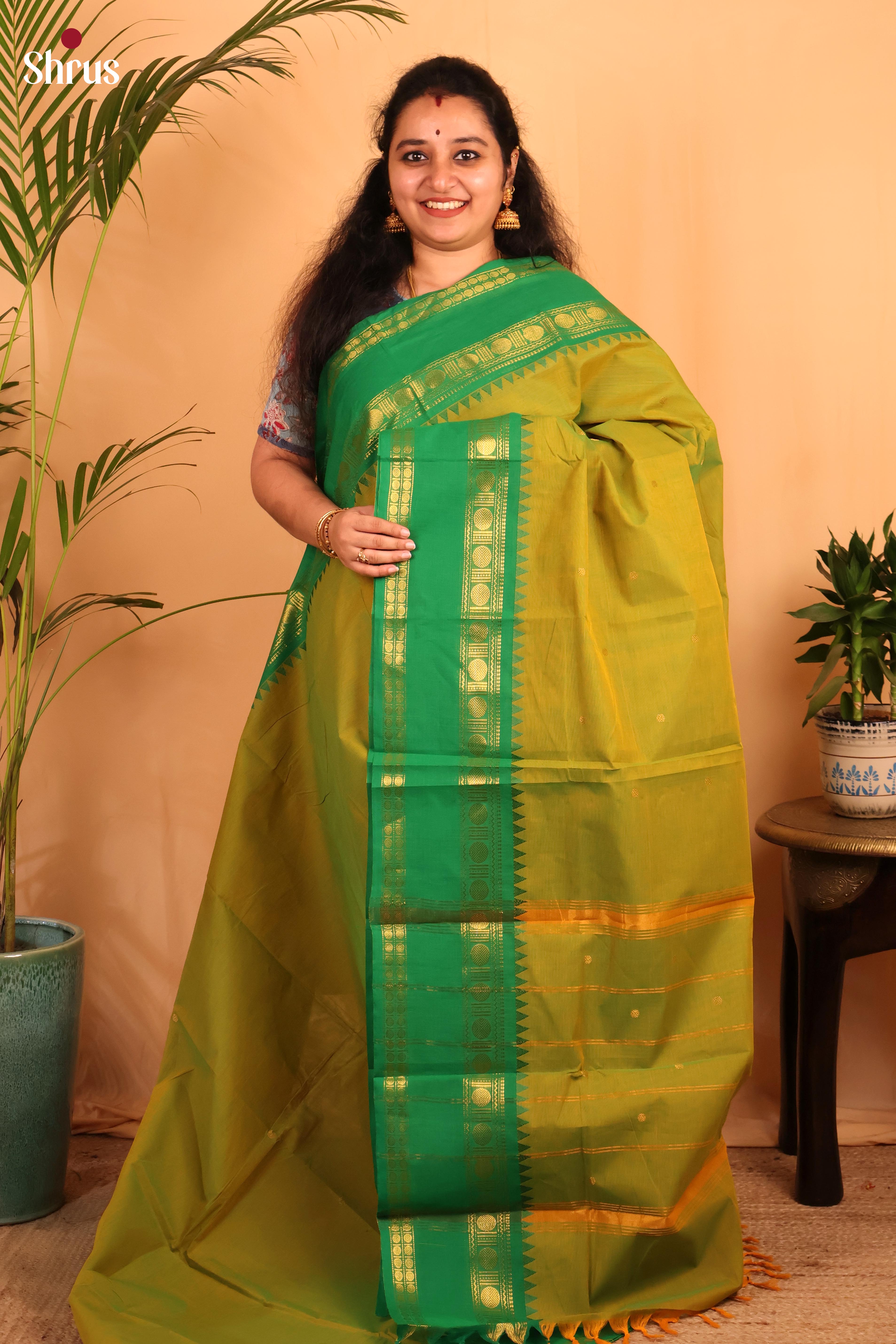 Lite Green & Green - Chettinad Cotton