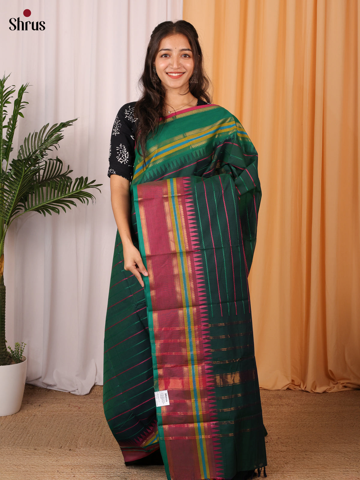 Green & Maroon- Chettinad Cotton Saree