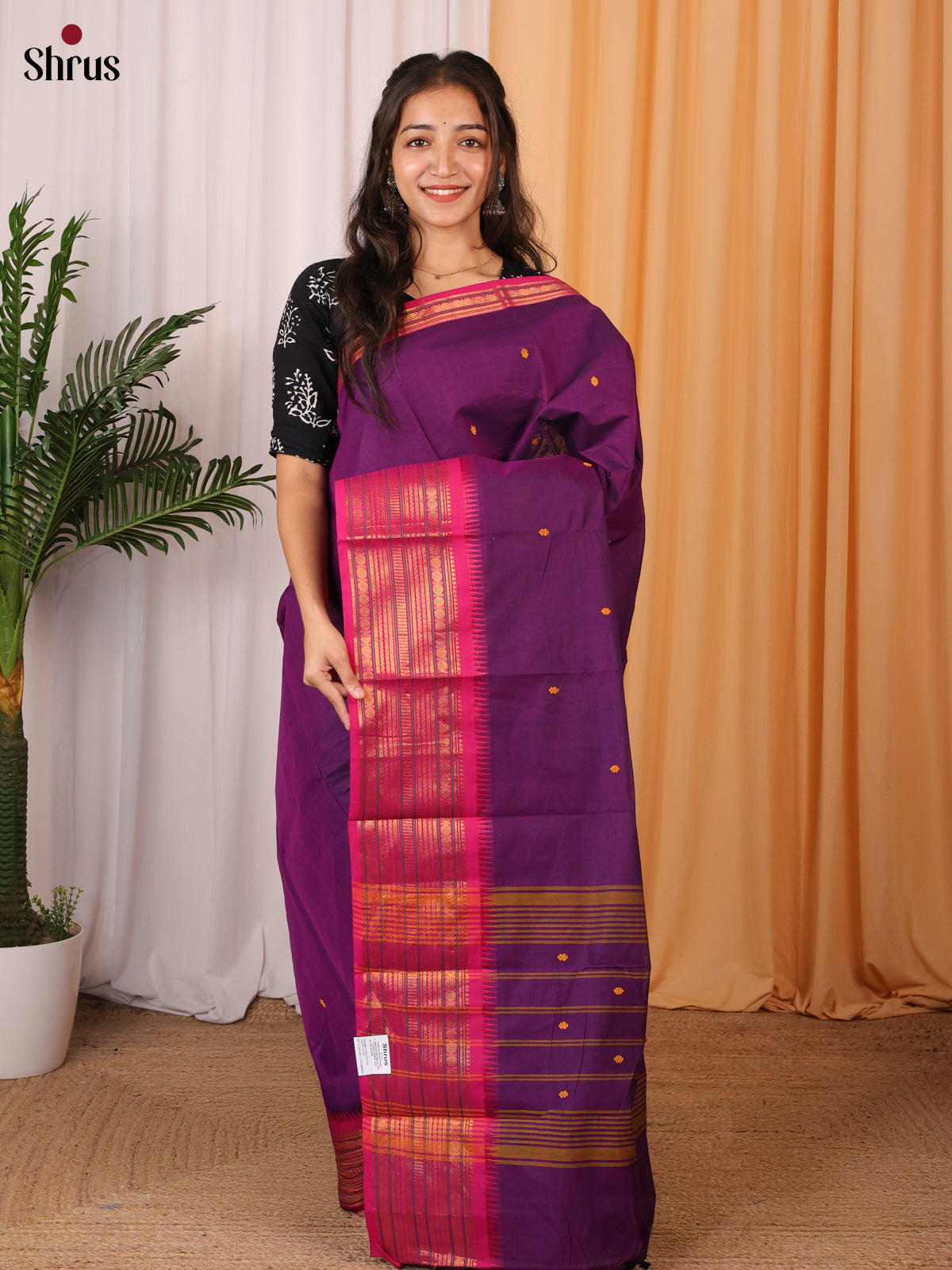 Violet & Pink- Chettinad Cotton Saree