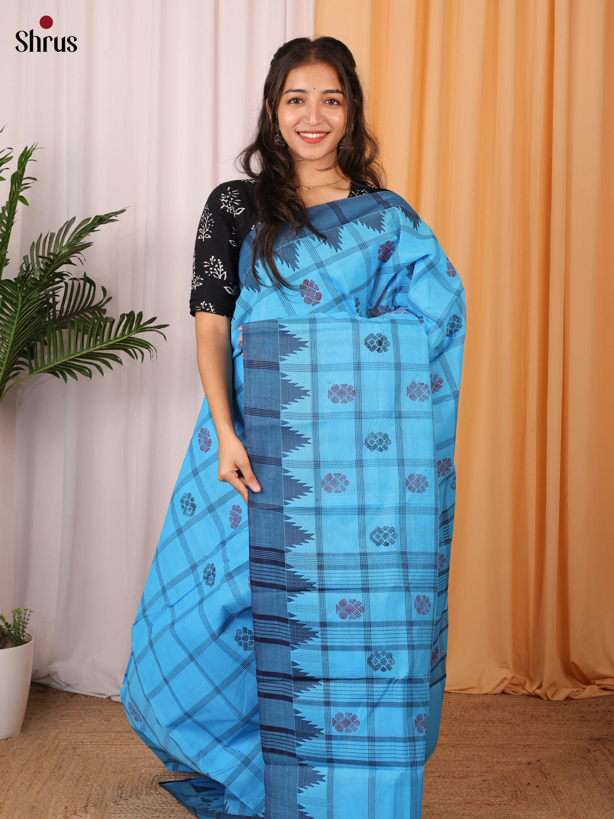 Blue- Chettinad Cotton Saree