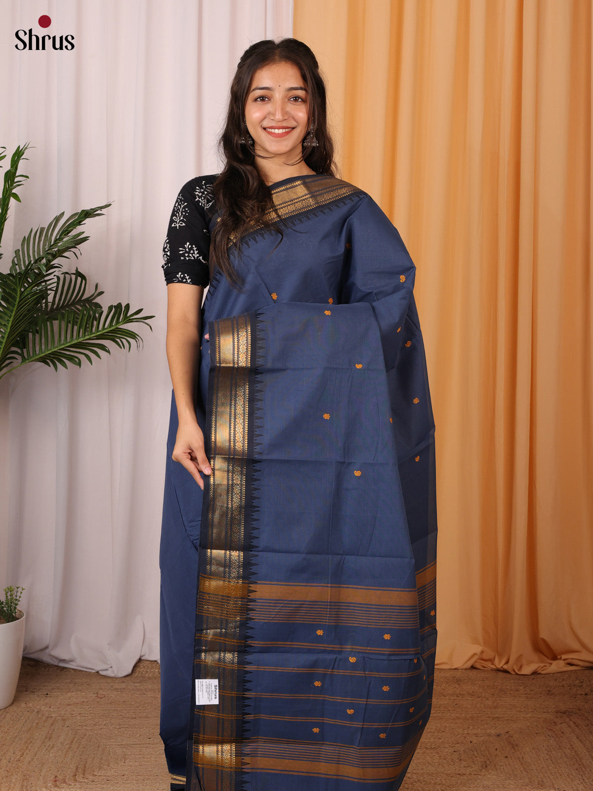 Blue  - Chettinad Cotton Saree