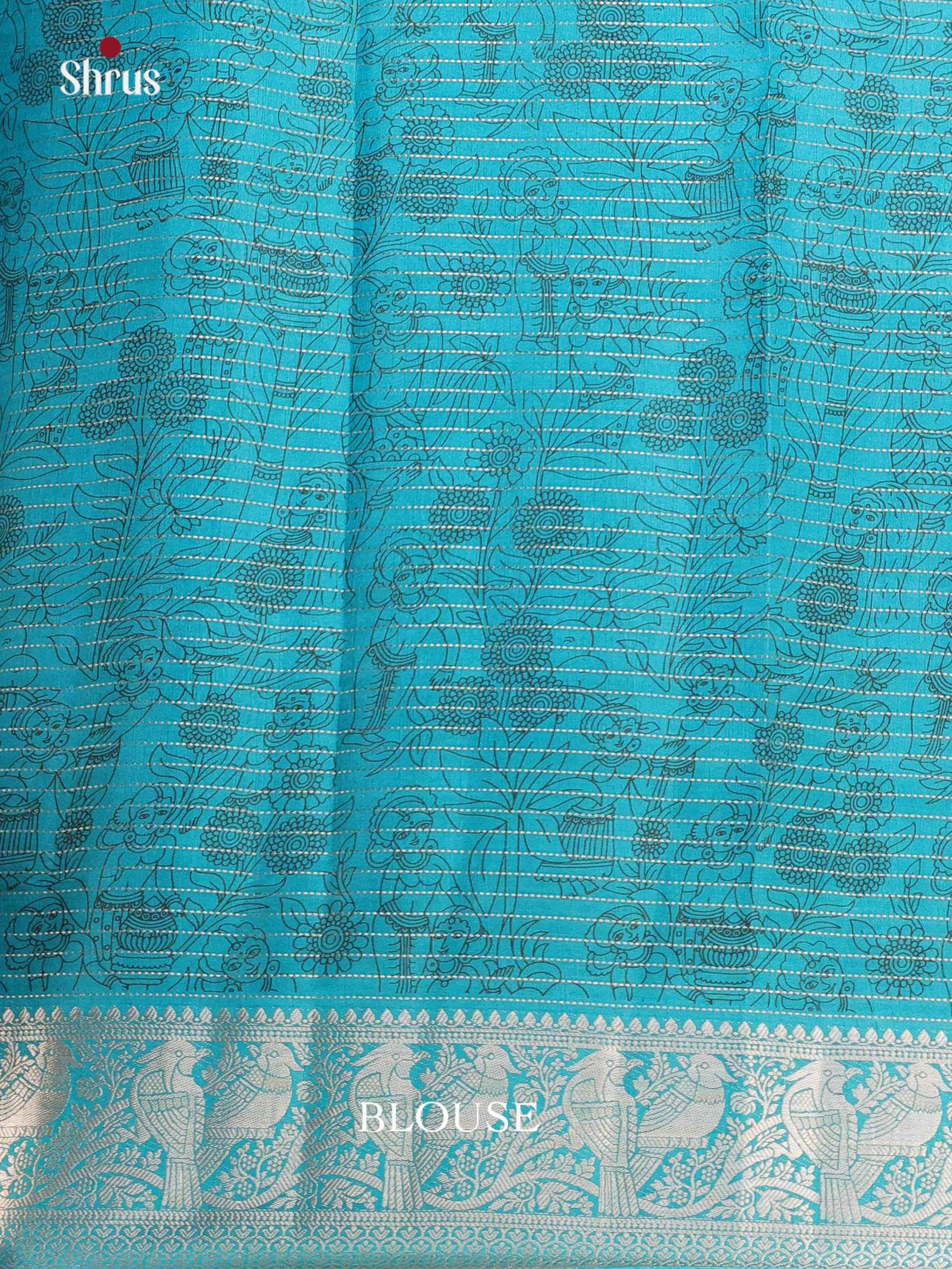 Mustard & Blue - Semi Tussar Saree