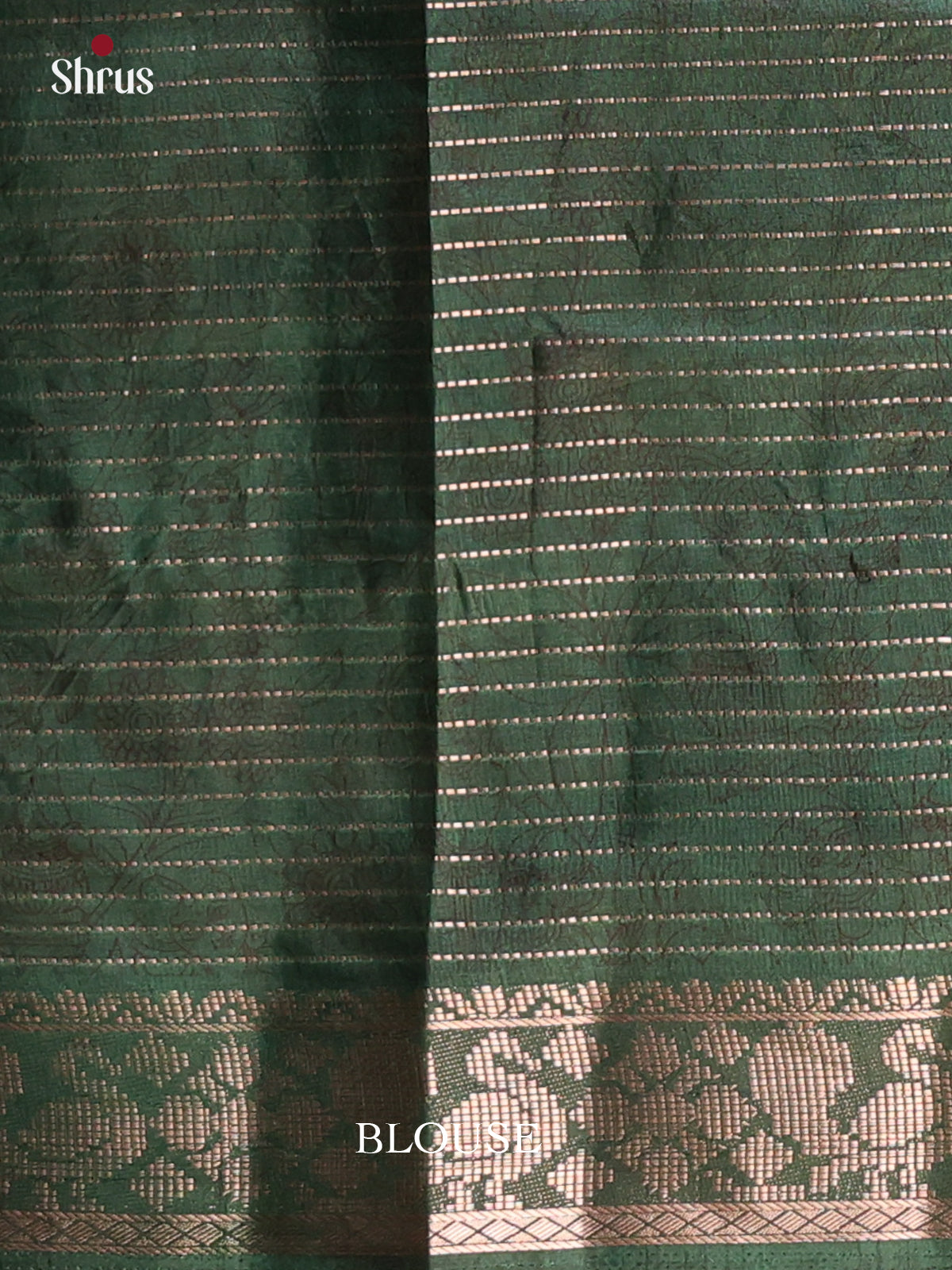 Wine & Green - Printed Semi Tussar Saree