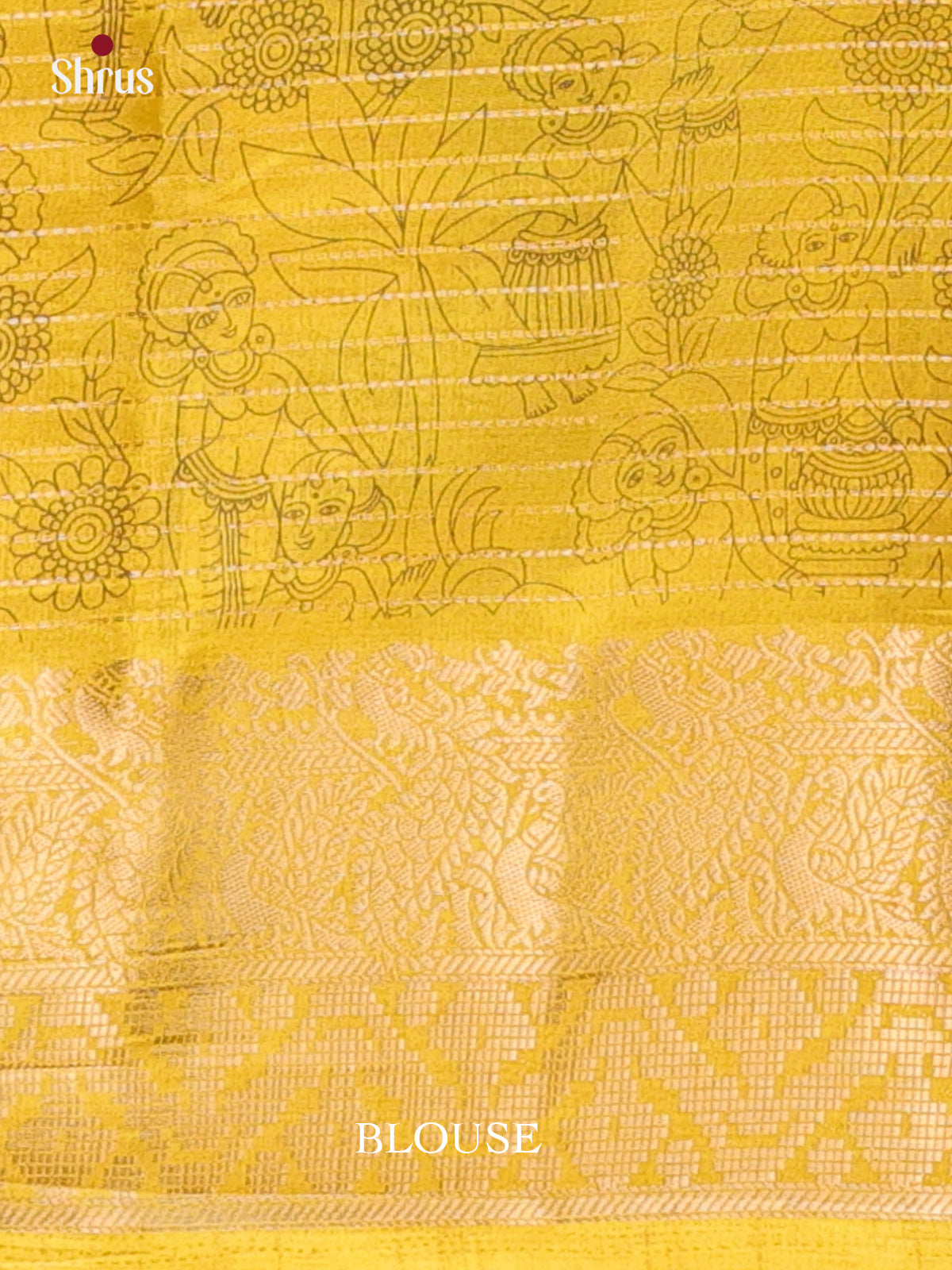 Purple & Yellow - Printed Semi Tussar Saree