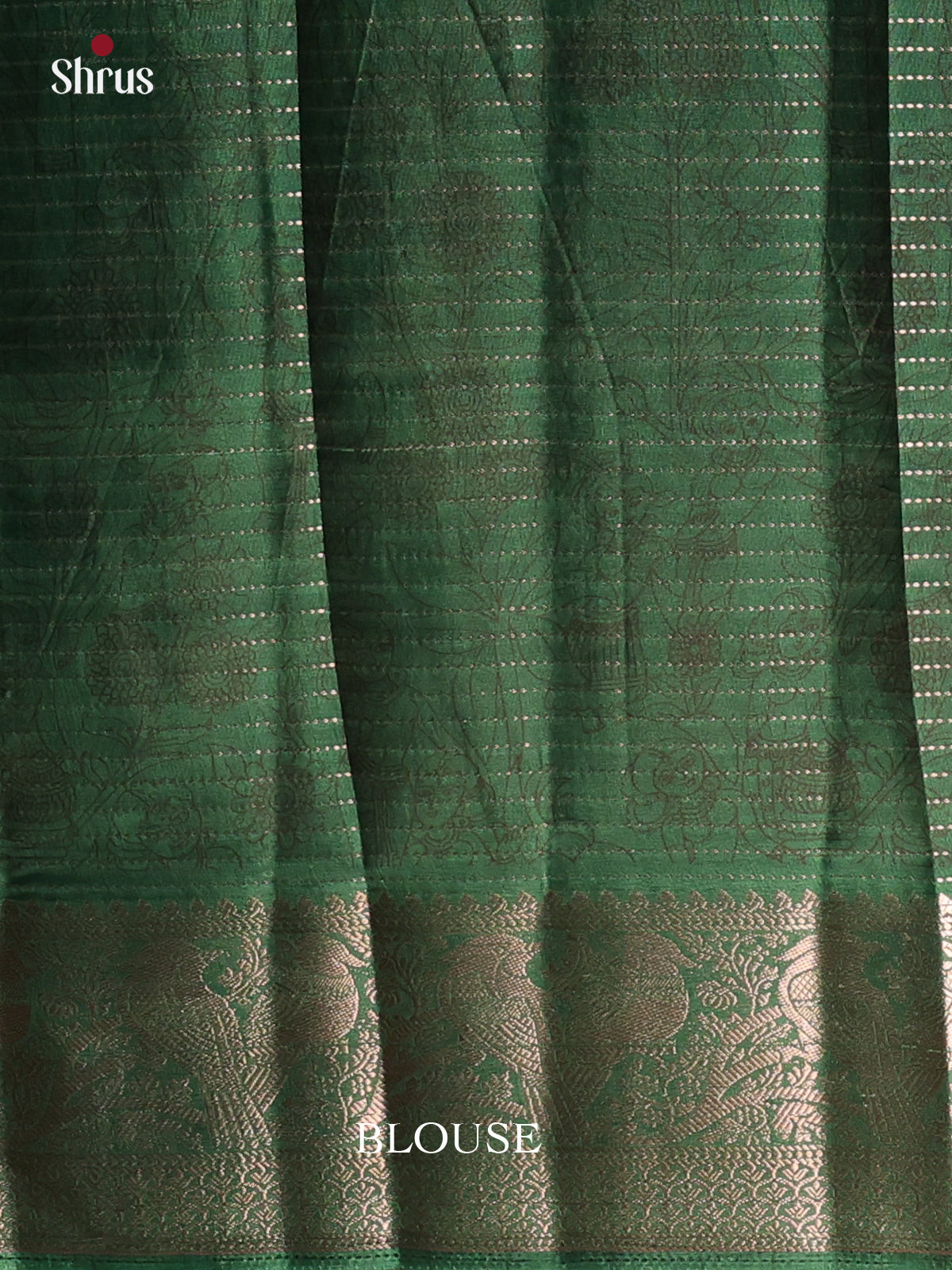 Wine & Green - Printed Semi Tussar Saree