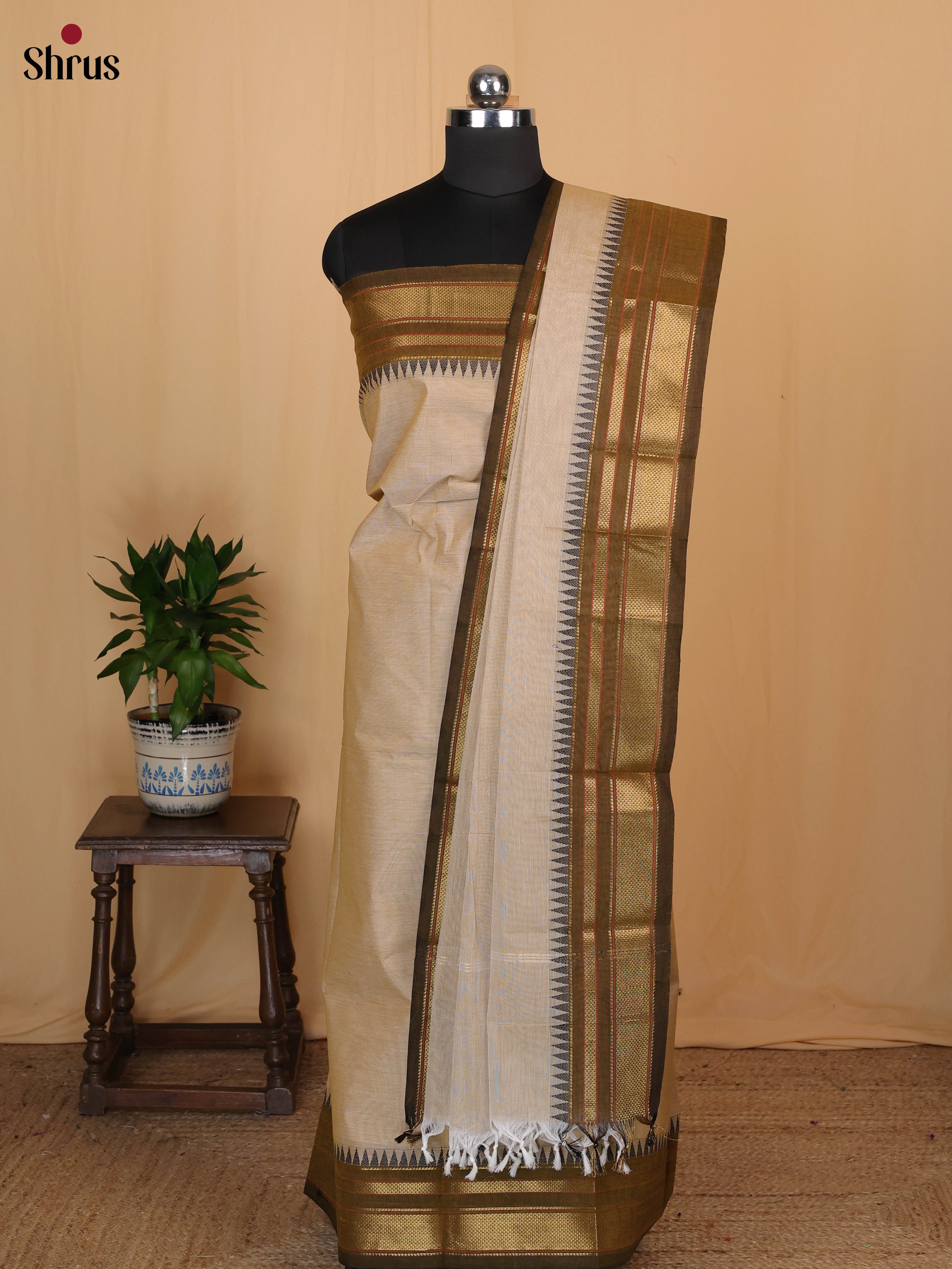 Grey & Green - chettinad top & dupatta combo