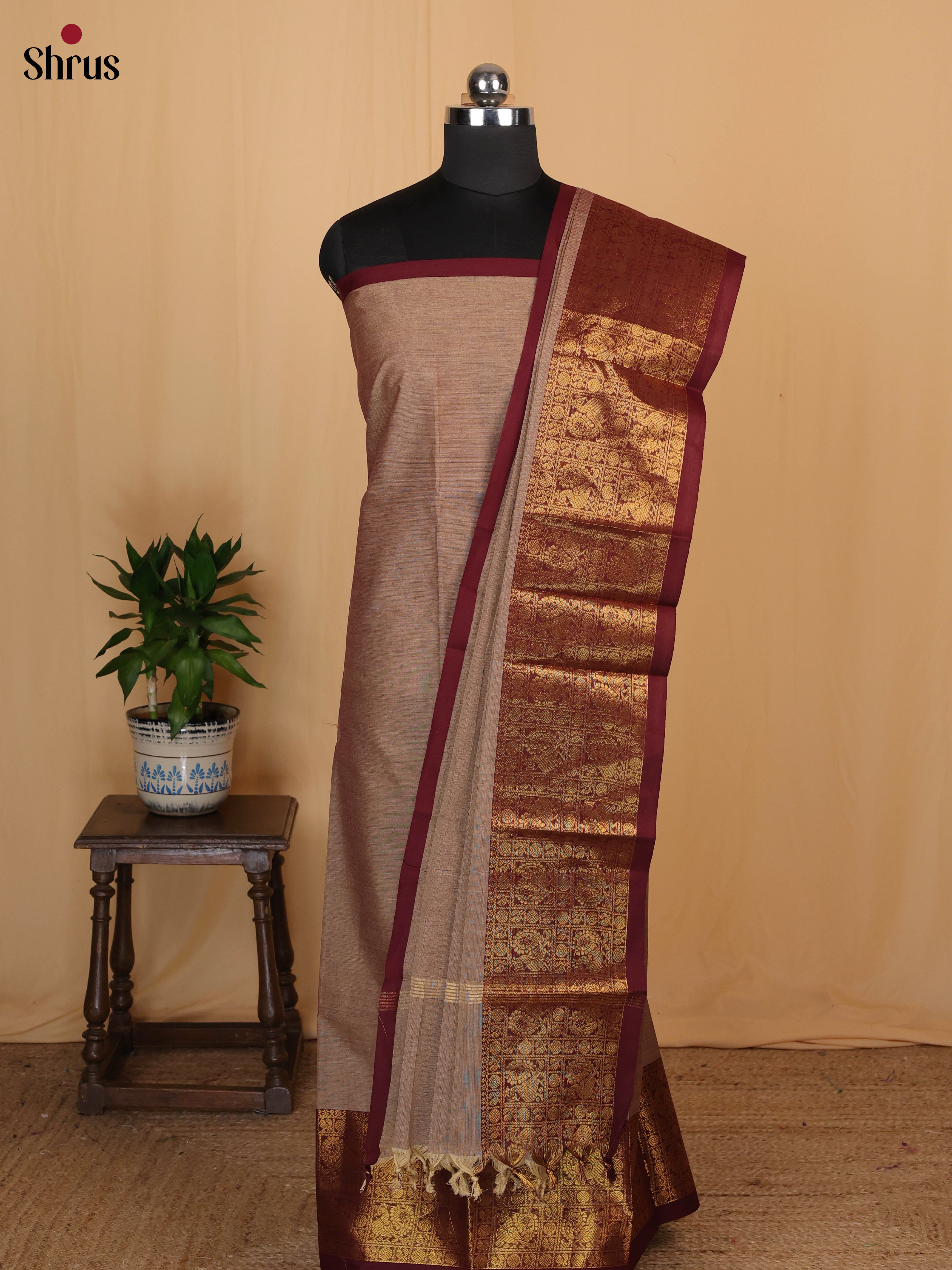 CLS07024 - chettinad top & dupatta combo