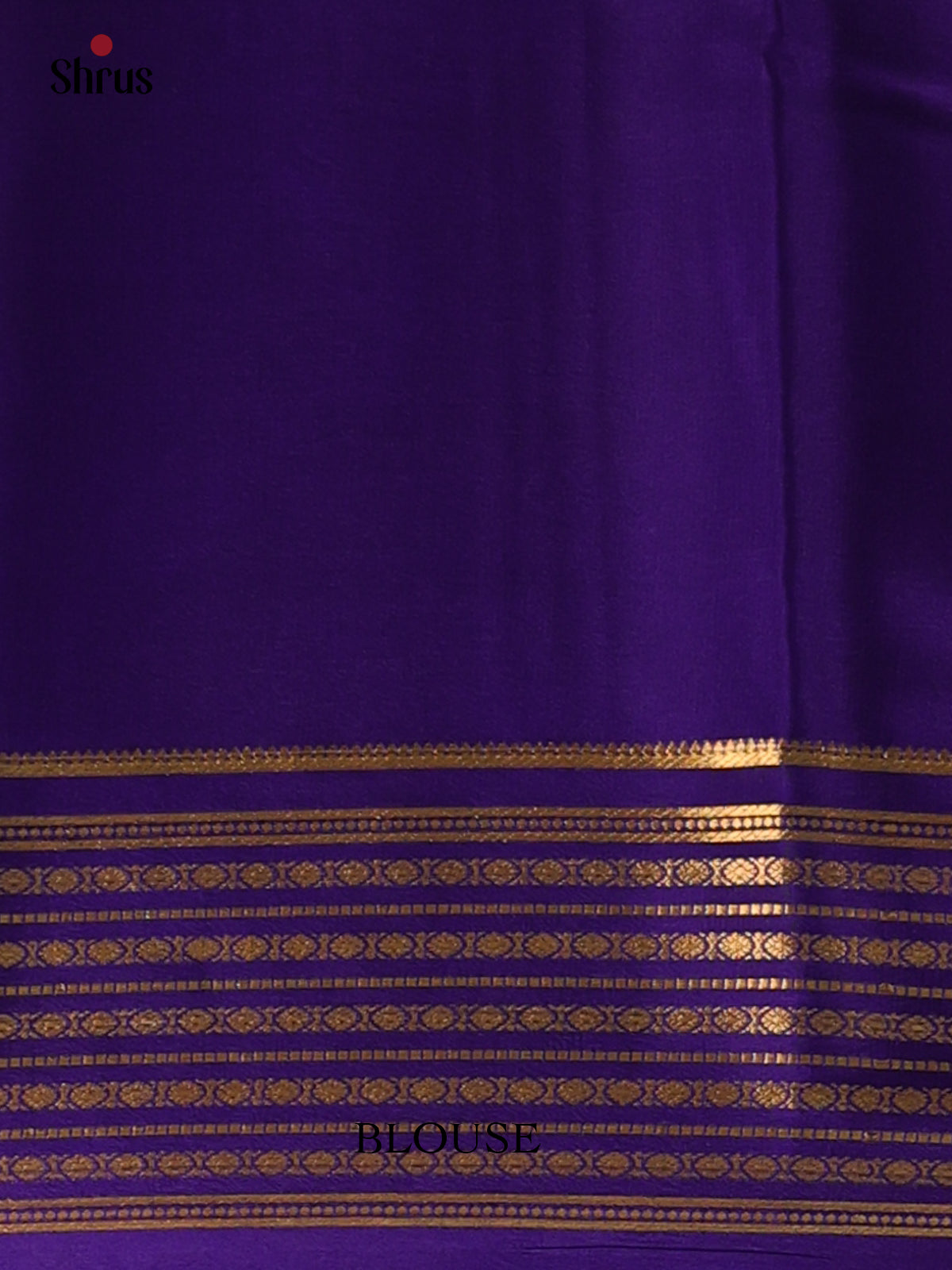 Cream & Violet - Mysore Silk Saree