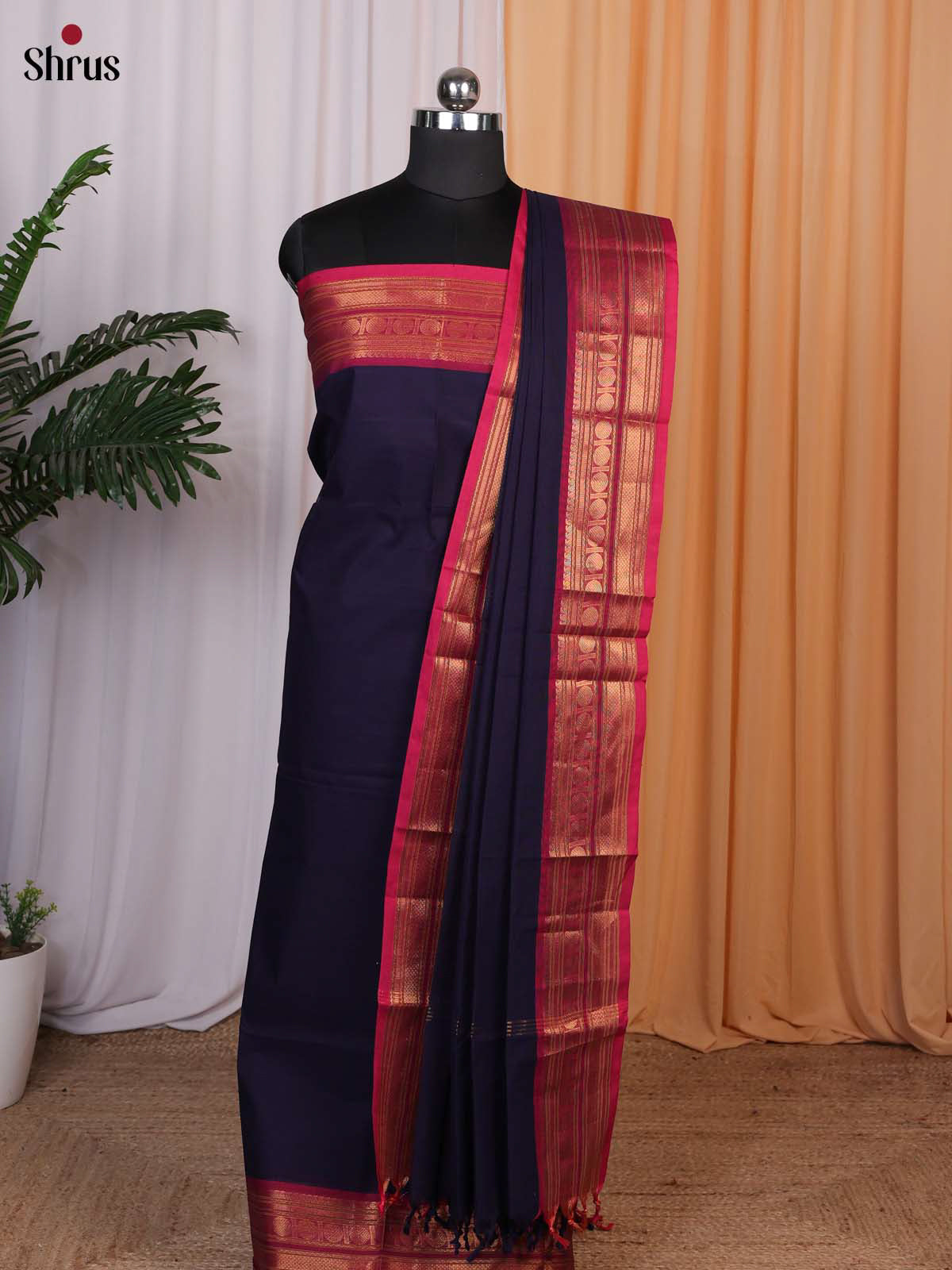 Violet & Maroon- chettinad top & dupatta combo