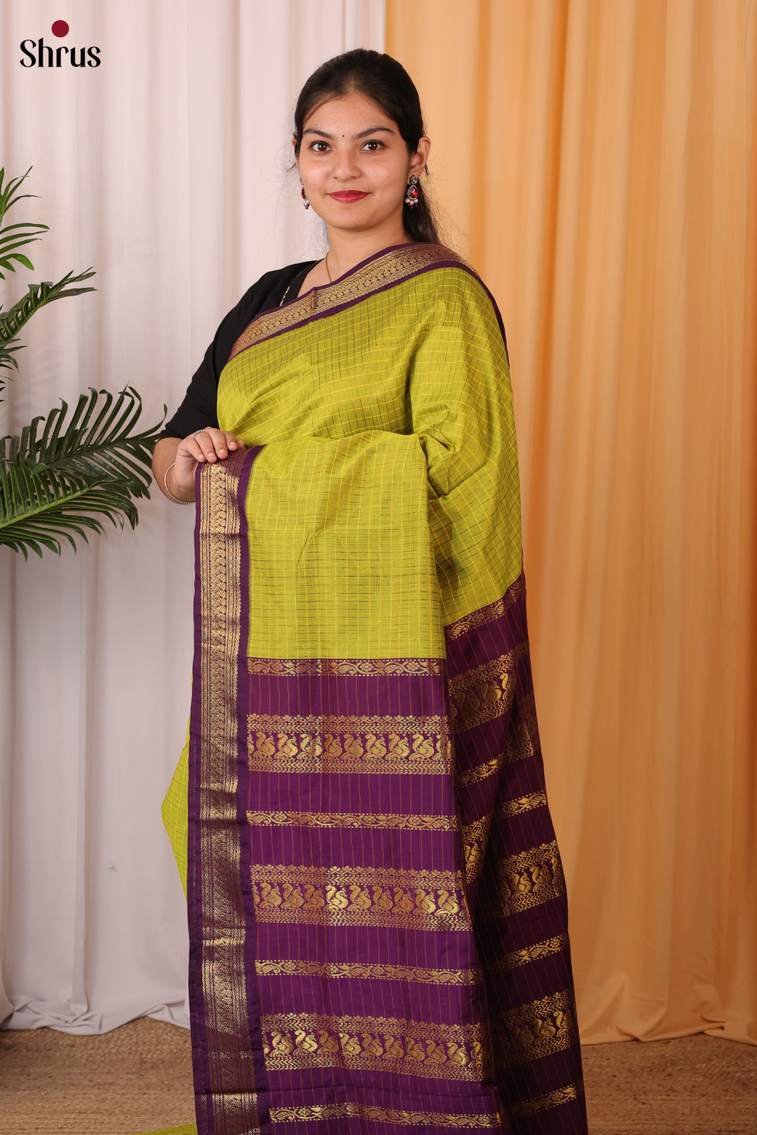 Green & Violet - Kalyani Cotton Saree - Shop on Shrus.com
