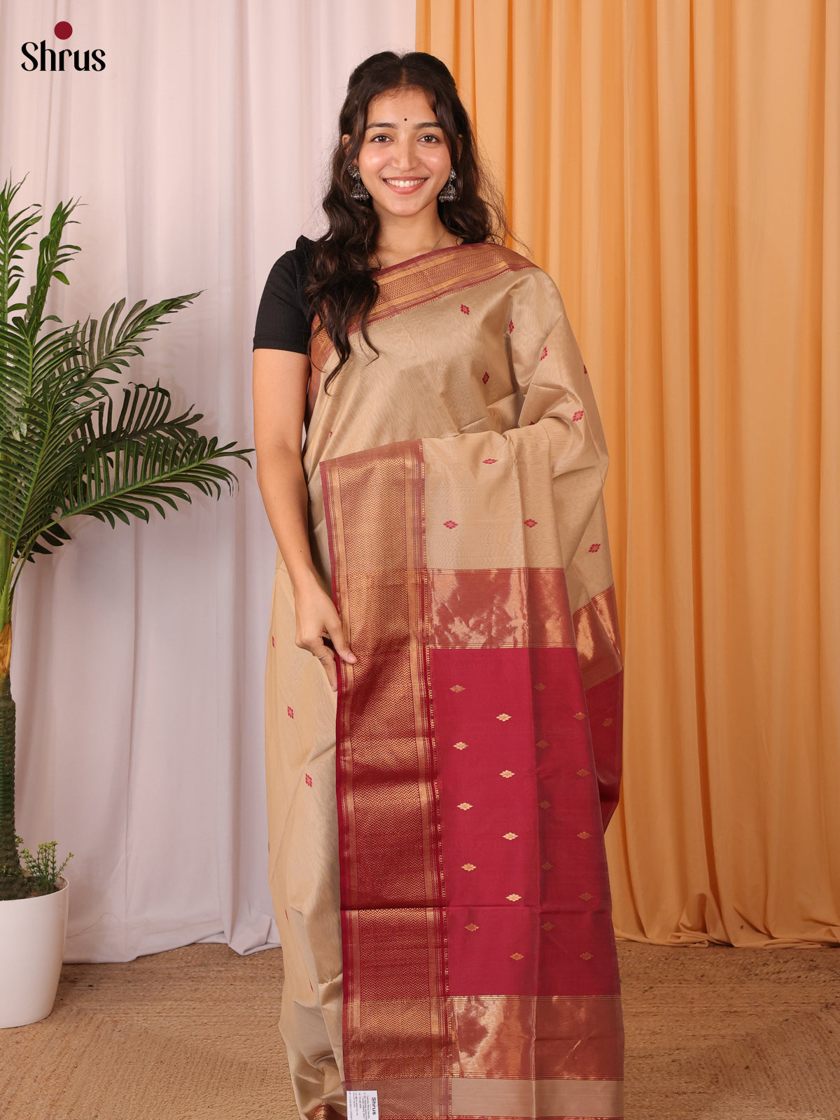 CLS18062 - Maheshwari silkcotton Saree - Shop on Shrus.com