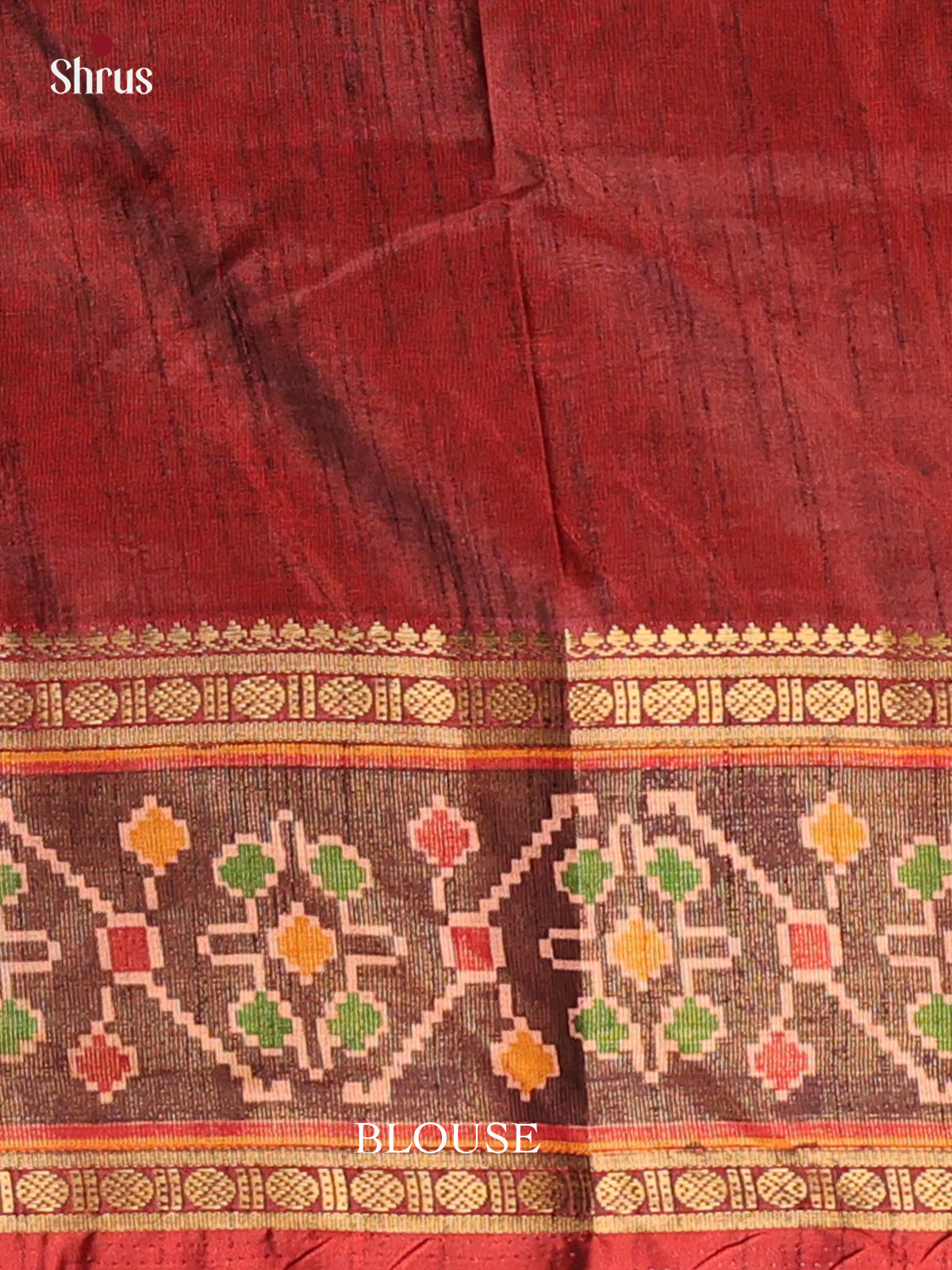 Red & Brown - Semi Patola Saree - Shop on Shrus.com