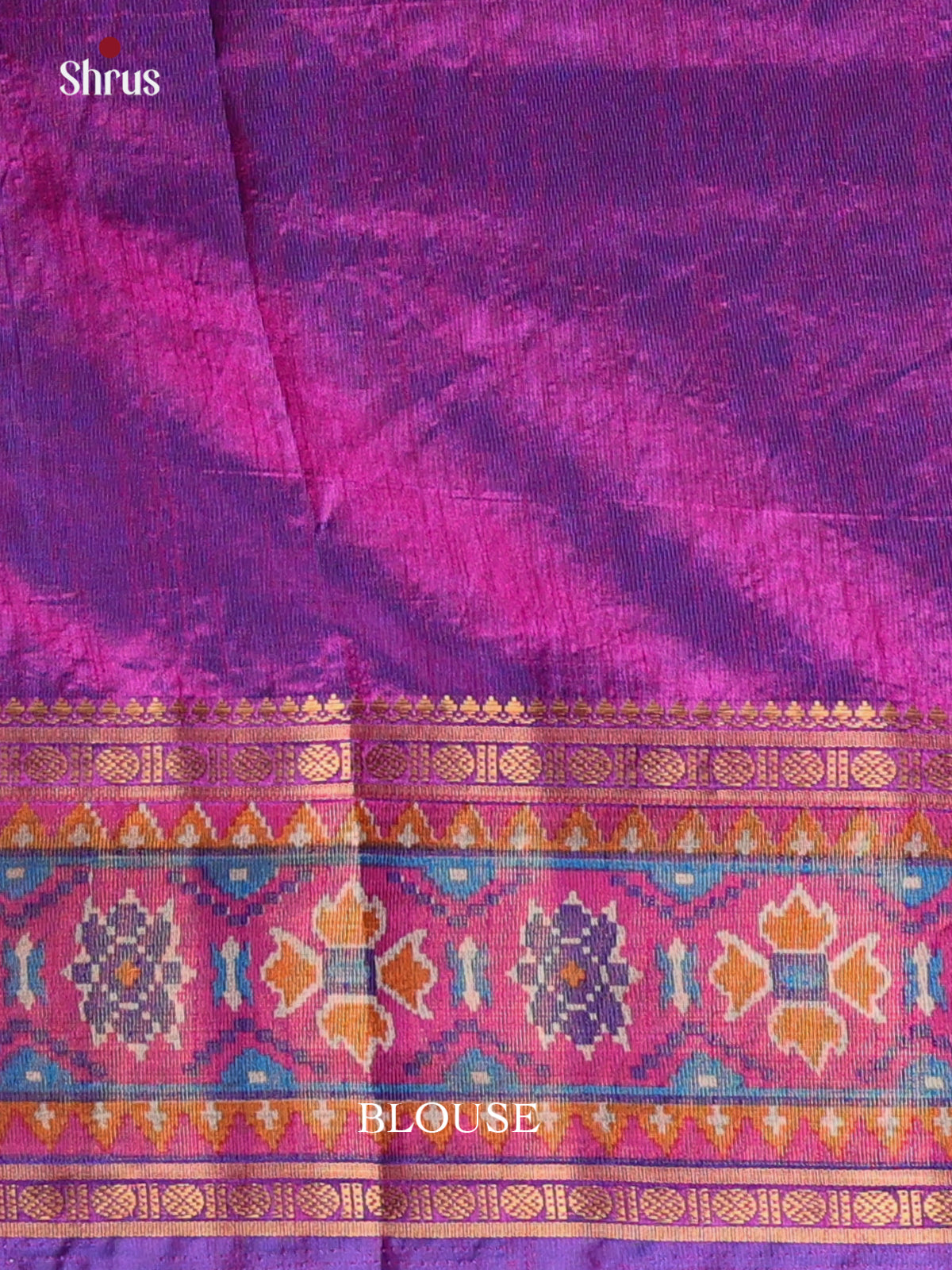 Blue & Purple - Semi Patola Saree - Shop on Shrus.com