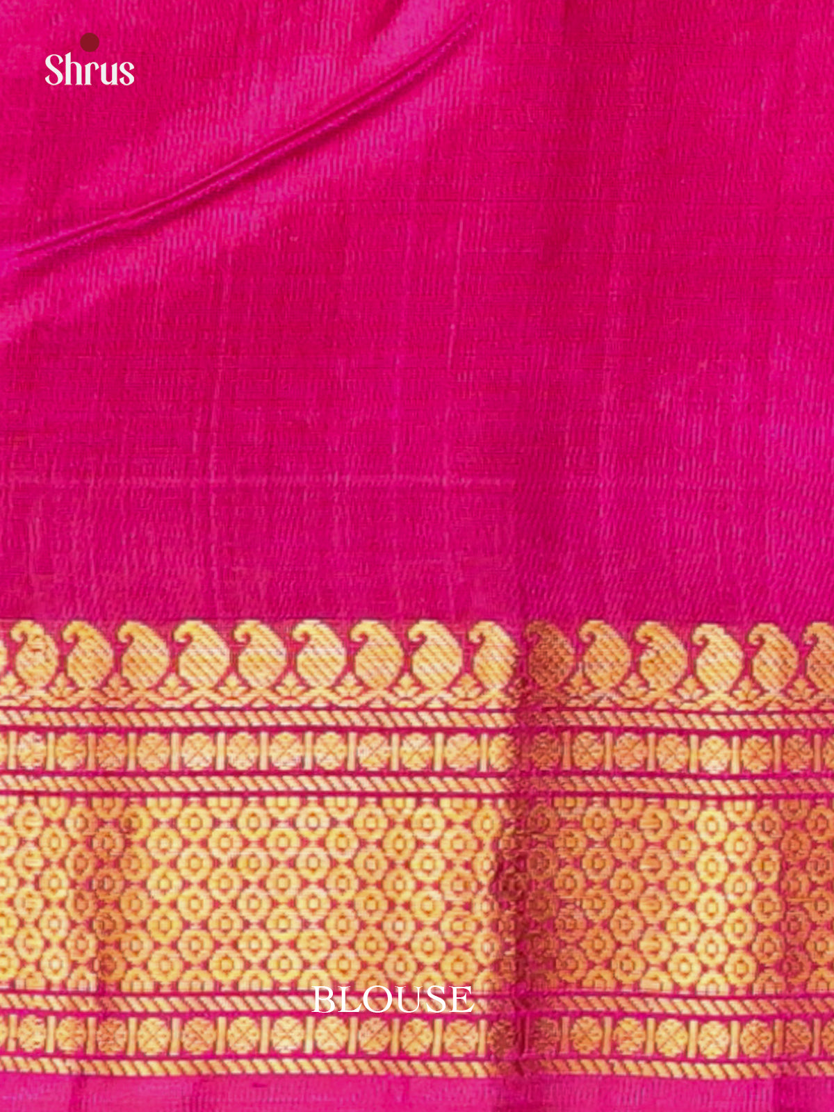 Cream & Pink - Gadwal silk Saree - Shop on Shrus.com