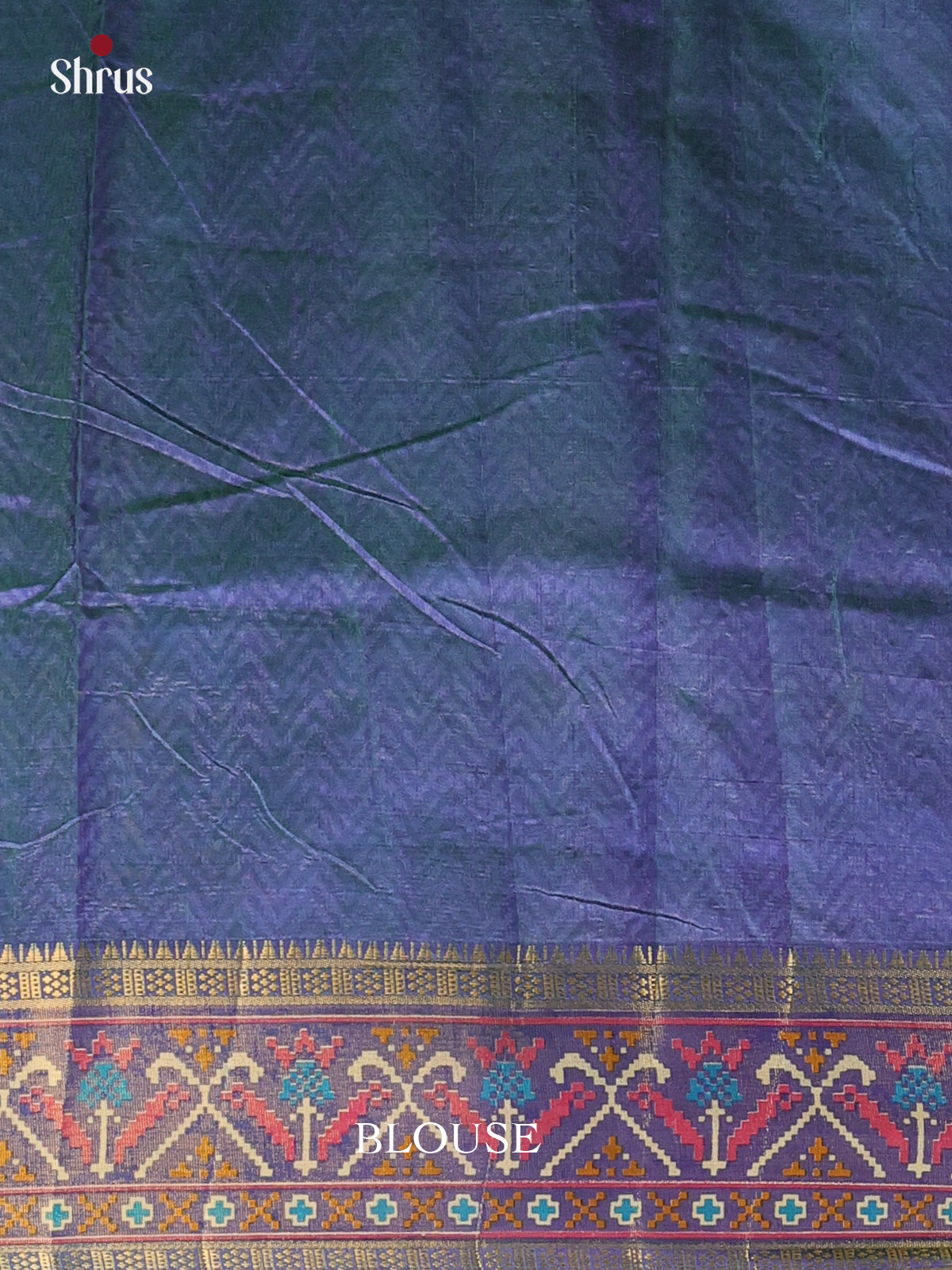 Teal & Purple- Semi Patola Saree - Shop on Shrus.com