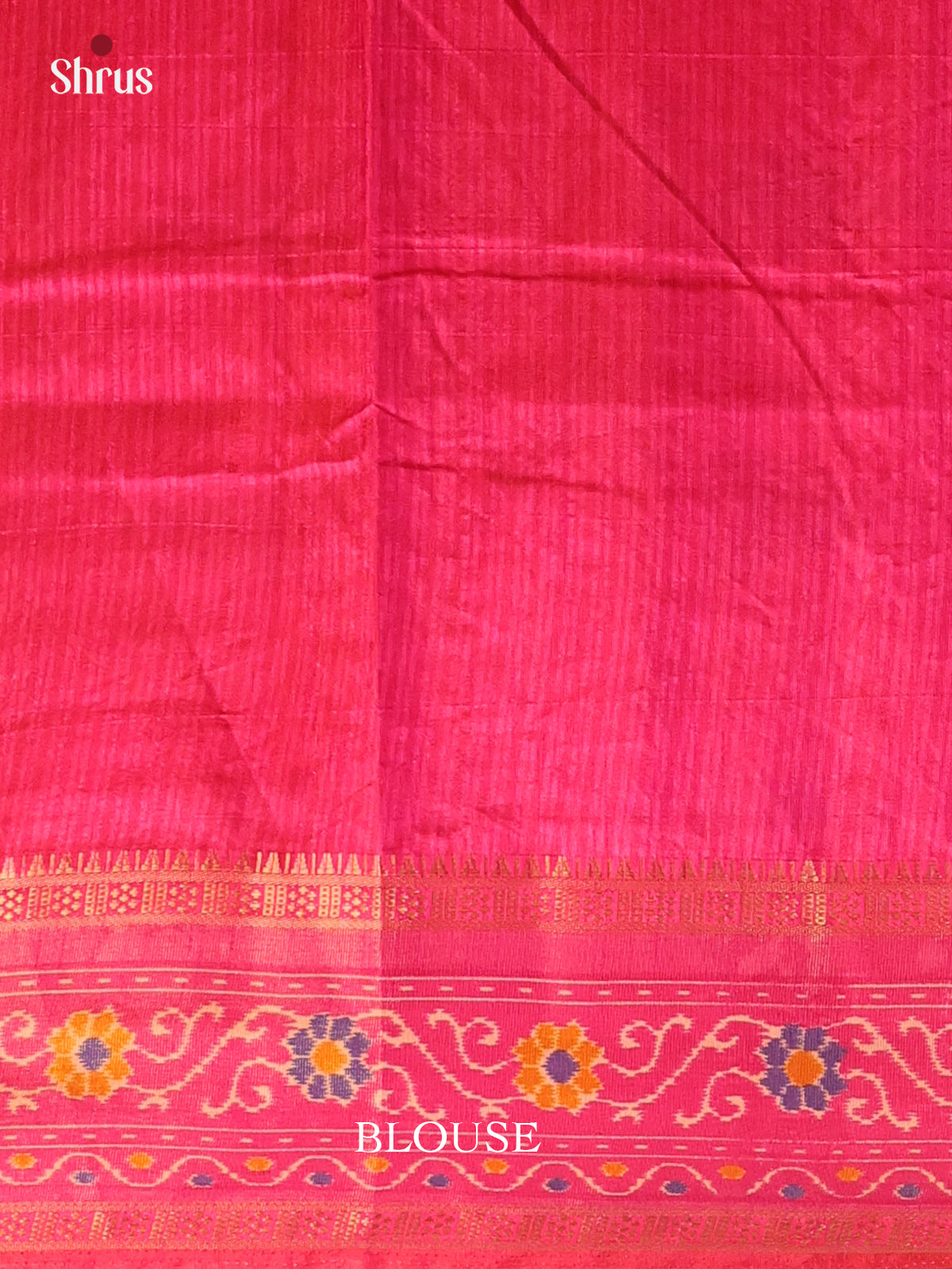 Brown  & Pink - Semi Patola Saree