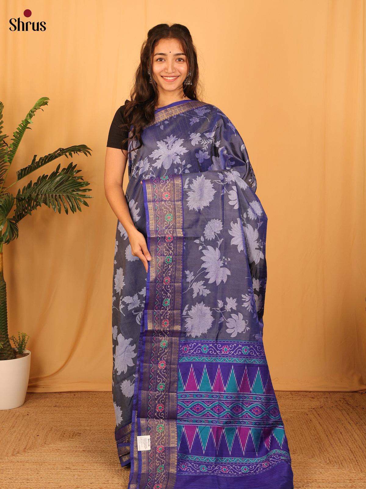 Violet - Semi Patola Saree