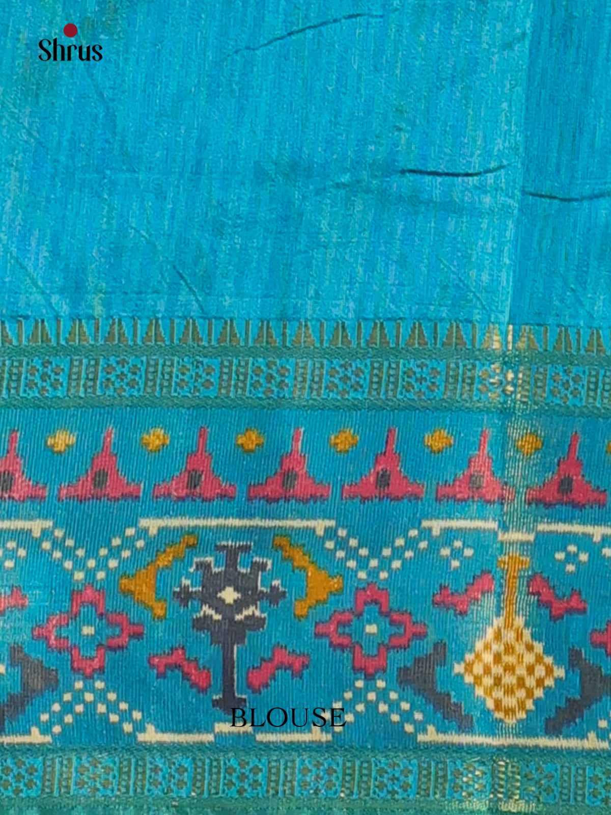 Green & Teal - Semi Patola Saree - Shop on Shrus.com