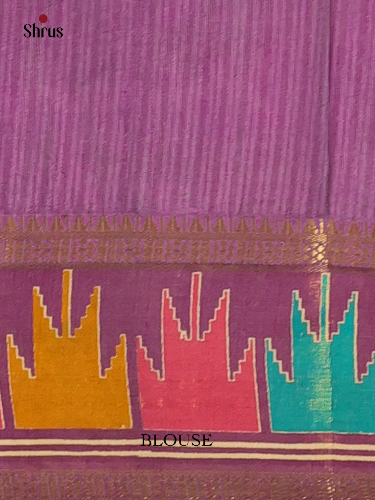 Teal  & Purple- Semi Patola Saree - Shop on Shrus.com