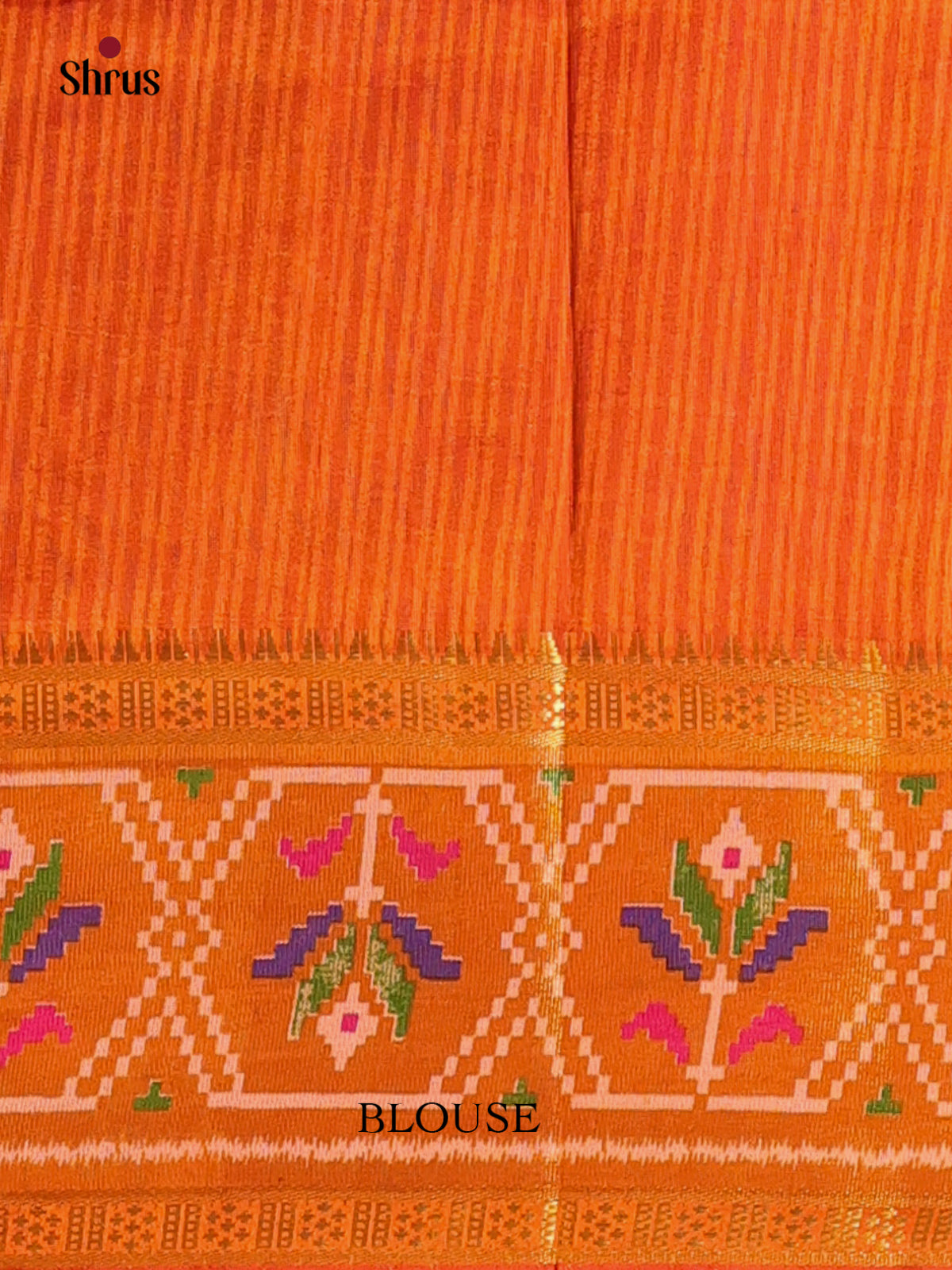 Pink & Orange - Semi Patola Saree - Shop on Shrus.com