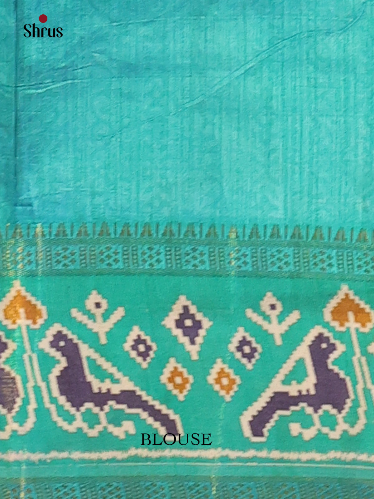 Violet & Green - Semi Patola Saree