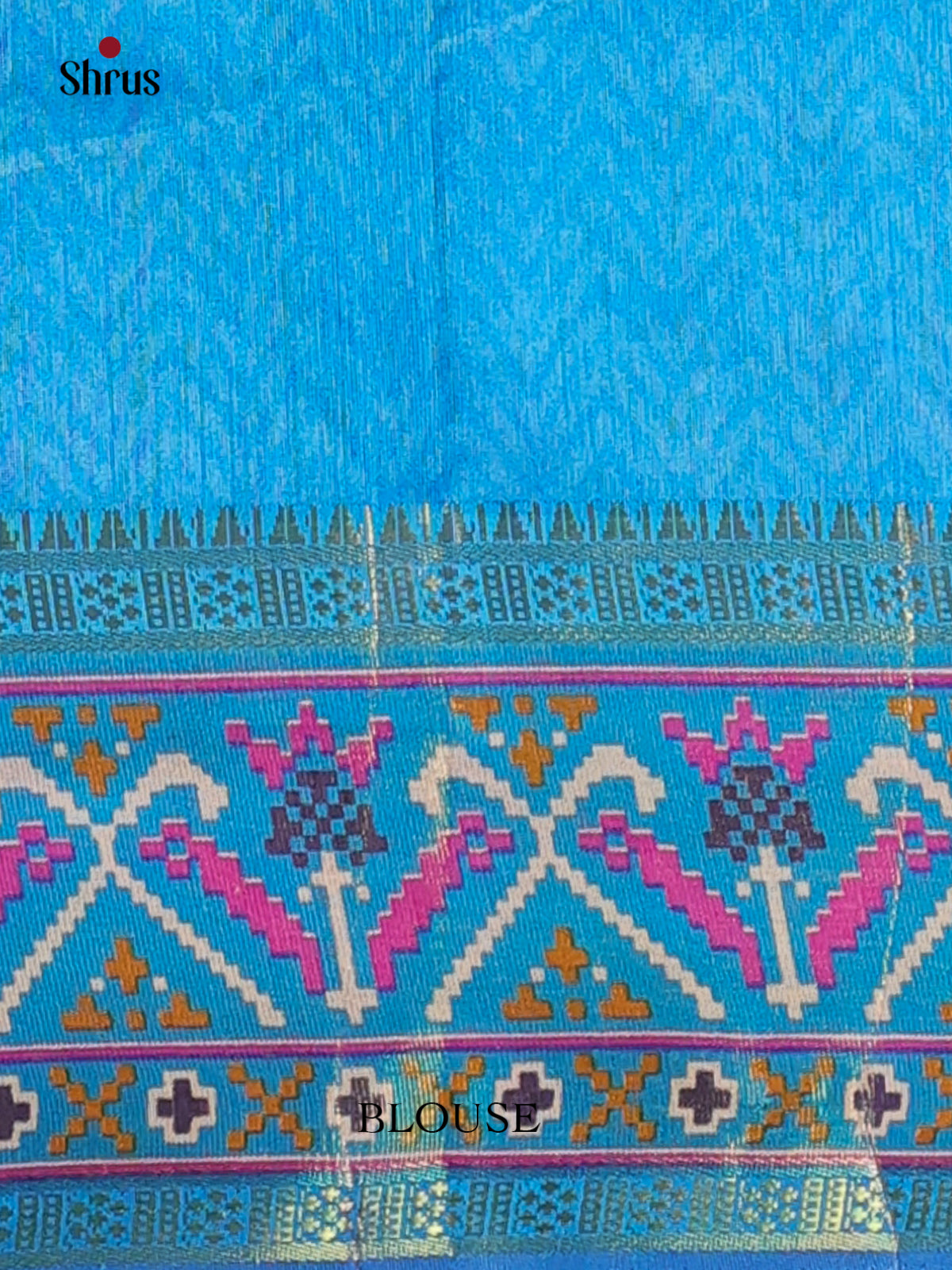 Violet & Blue - Semi Patola Saree