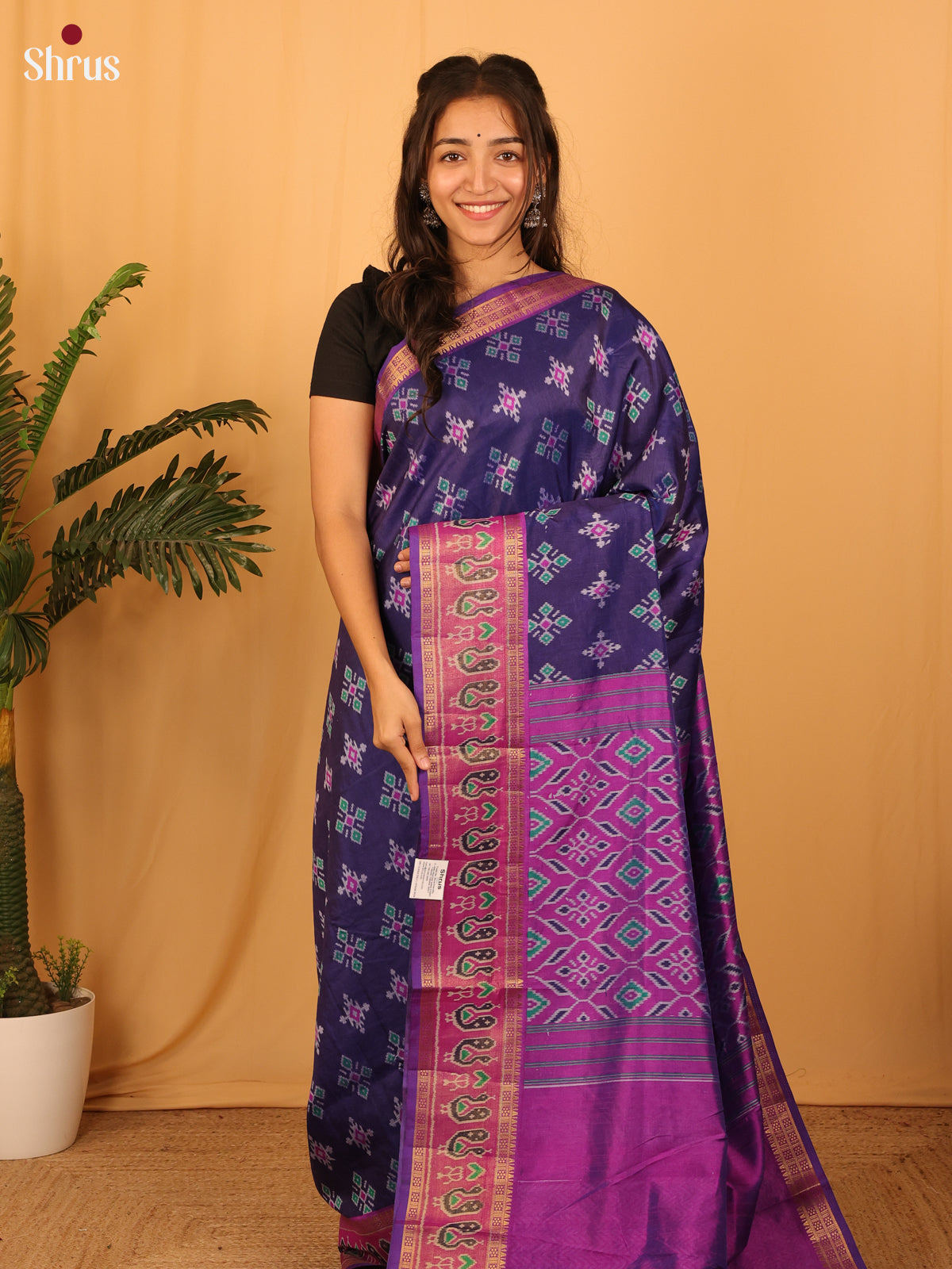 Violet & Purple- Semi Patola Saree - Shop on Shrus.com