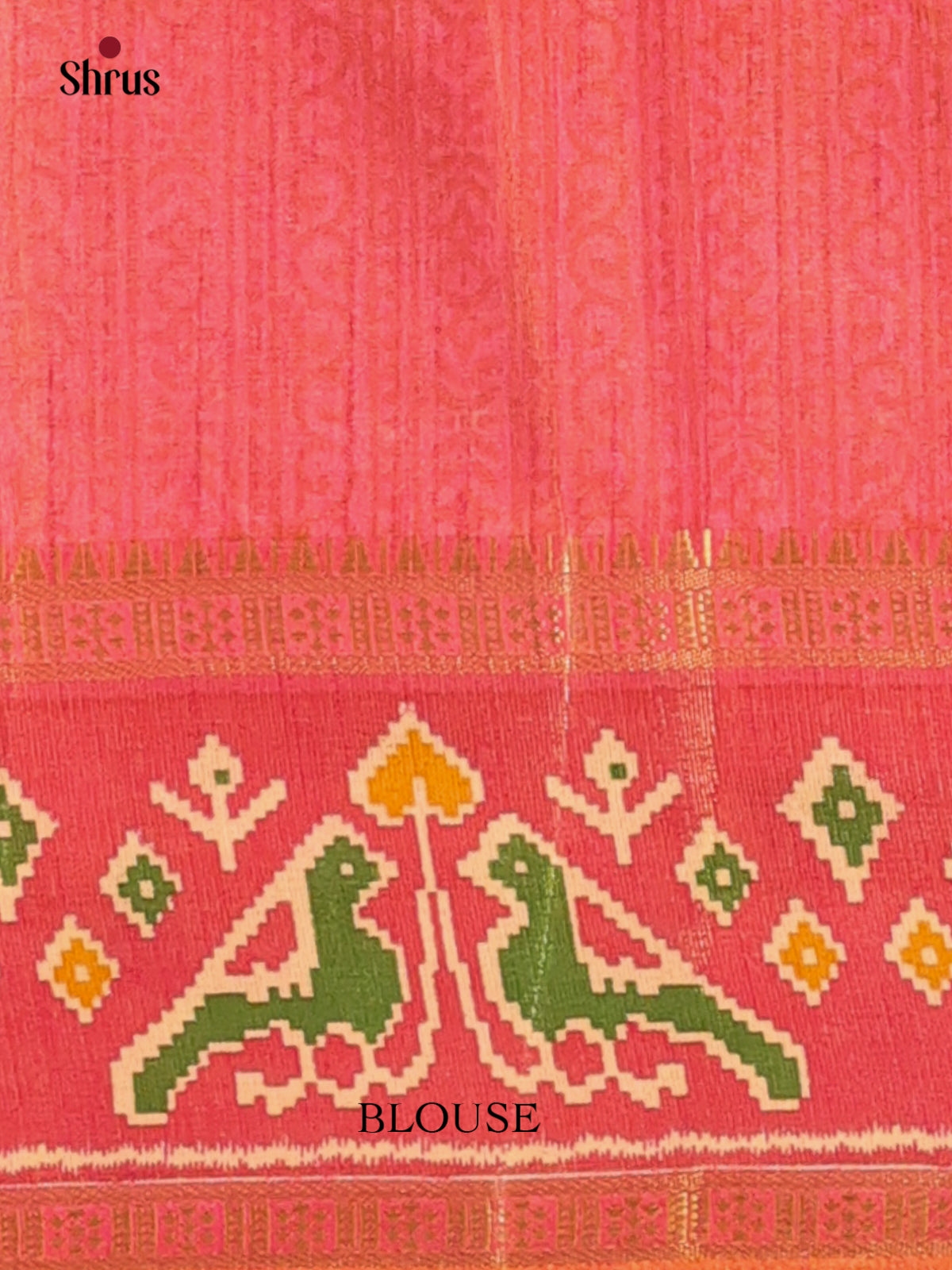 Green & Brick- Semi Patola Saree - Shop on Shrus.com