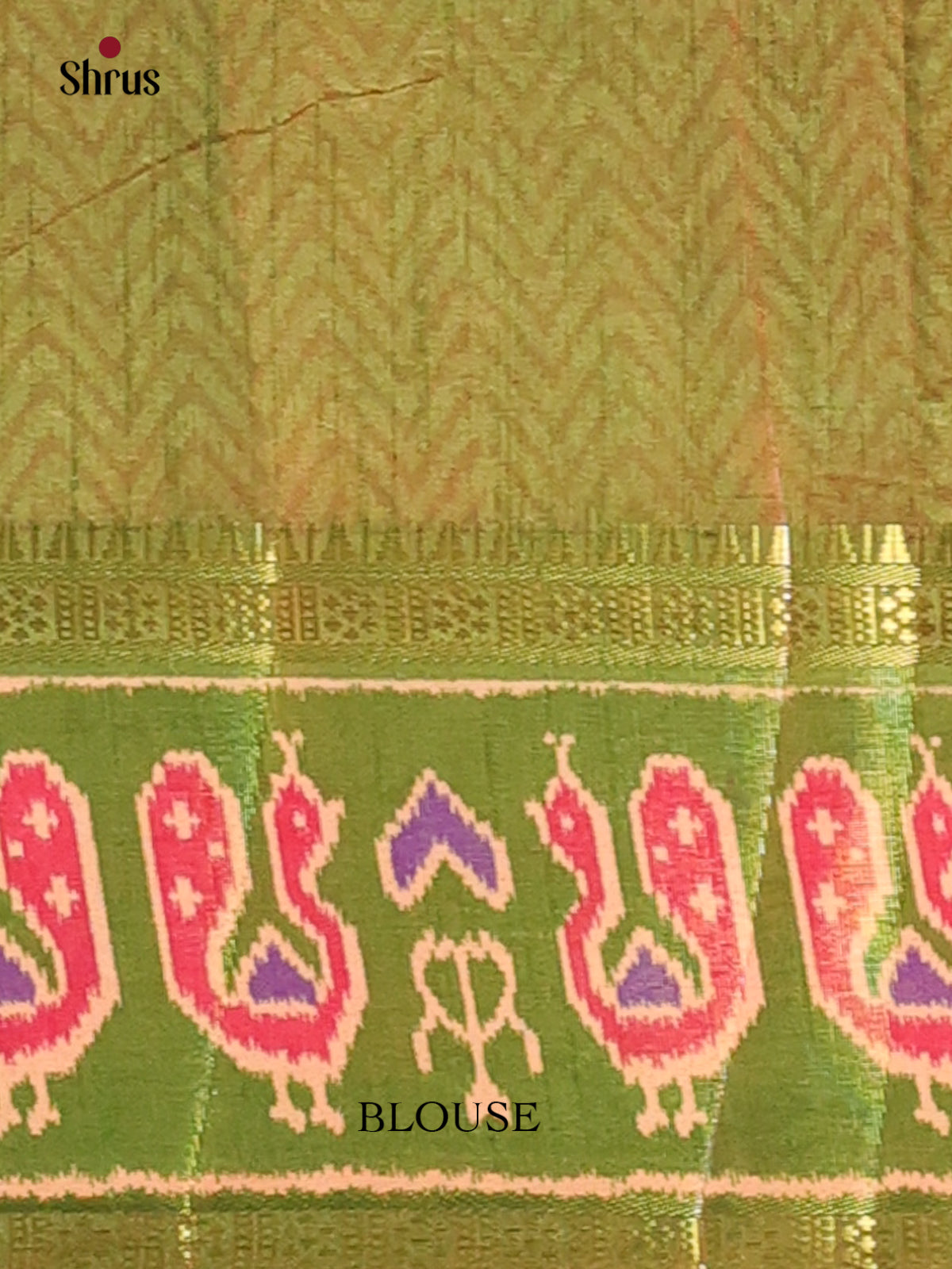 Red & Green - Semi Patola Saree - Shop on Shrus.com