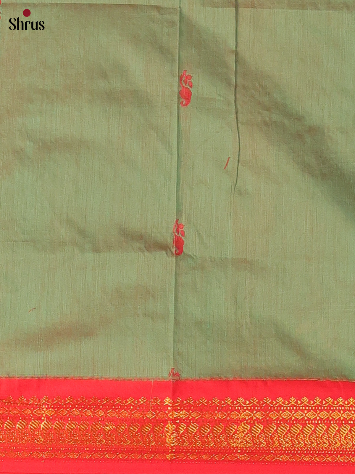 Green & Red- Kalyani Cotton salwar unstitch