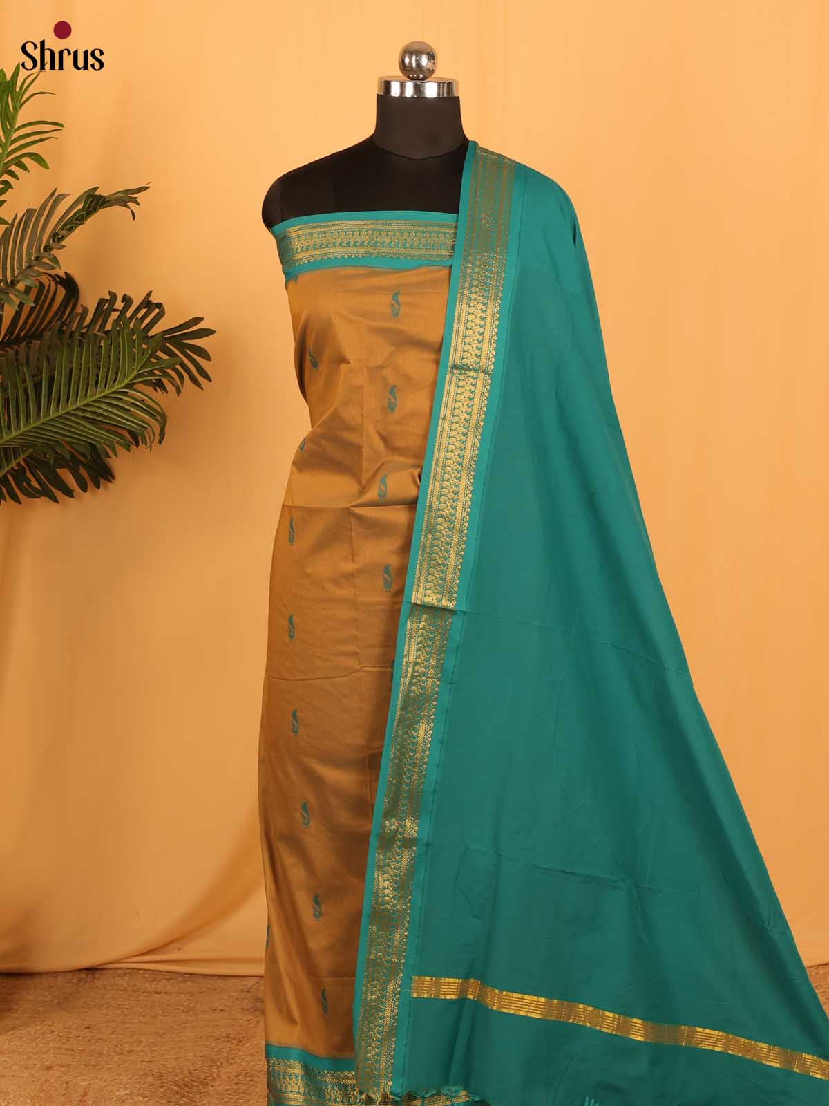 Mustard & Teal - Kalyani Cotton salwar unstitch