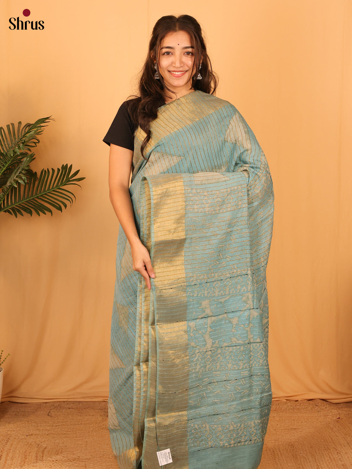 Blue- Semi Chanderi Saree