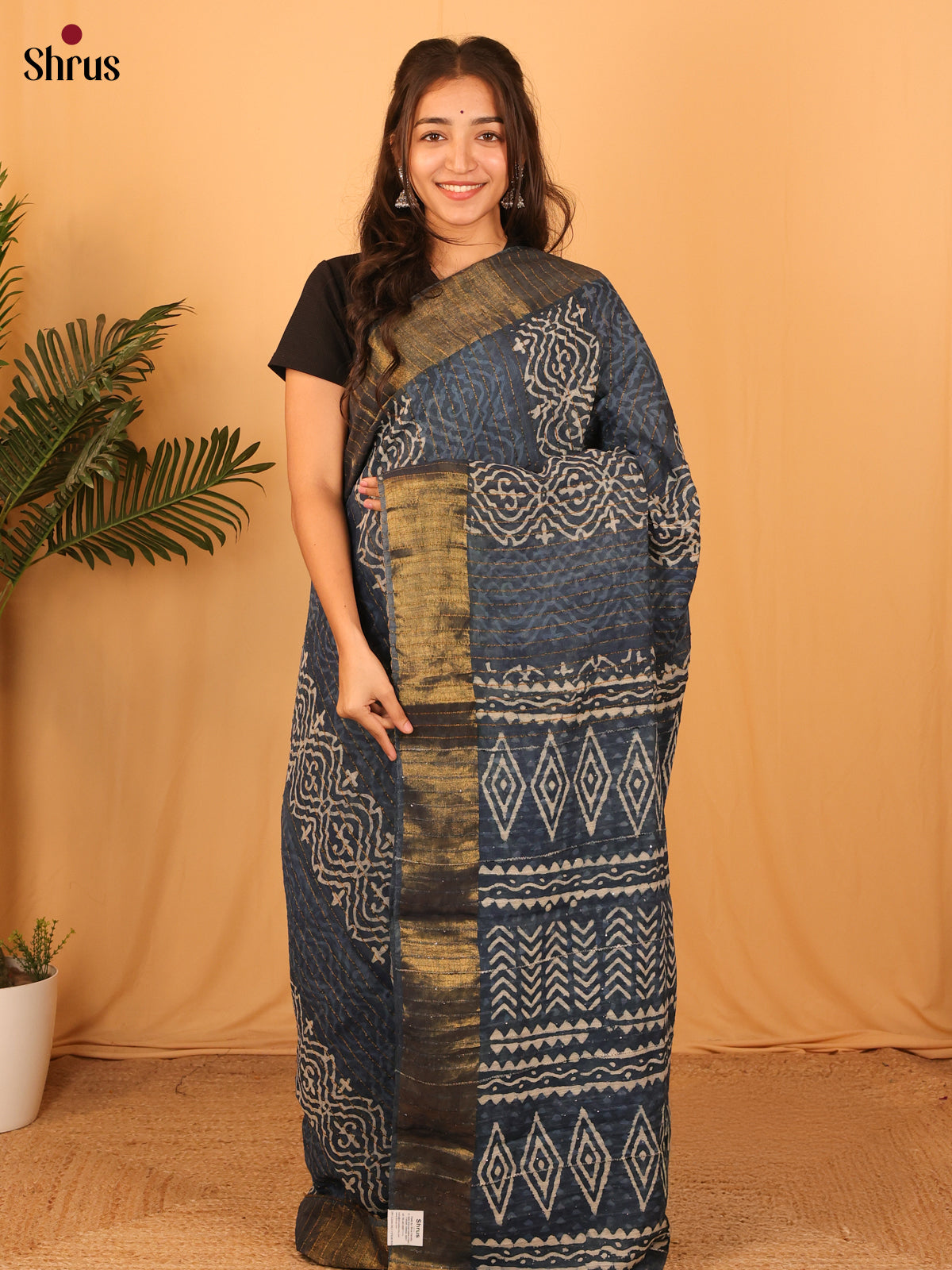 CLS31040 - Semi Chanderi Saree