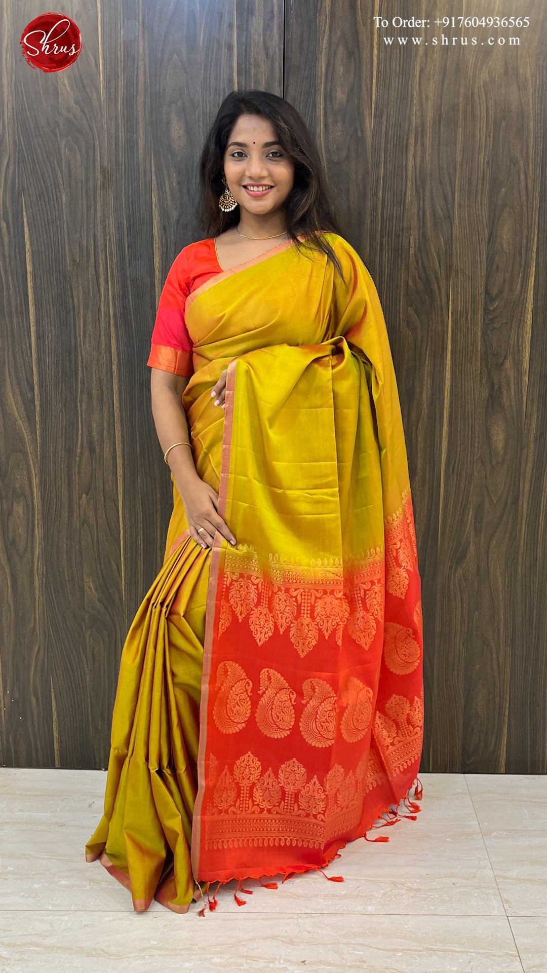 Mahanadi Green and Red - Soft Silk (Half - Pure) Saree - Shop on ShrusEternity.com