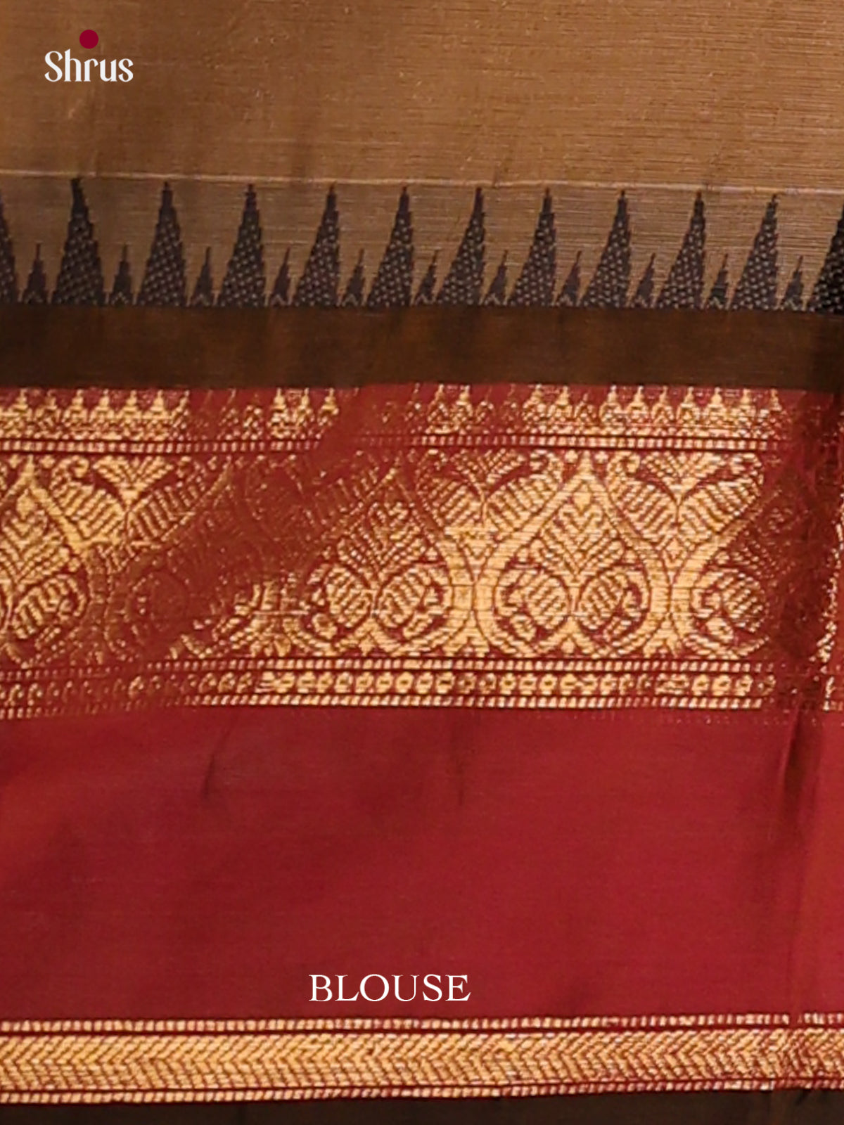Chic Beige Chettinad Cotton Sarees With Small Buttas & Red Rettapet Temple Zari Border