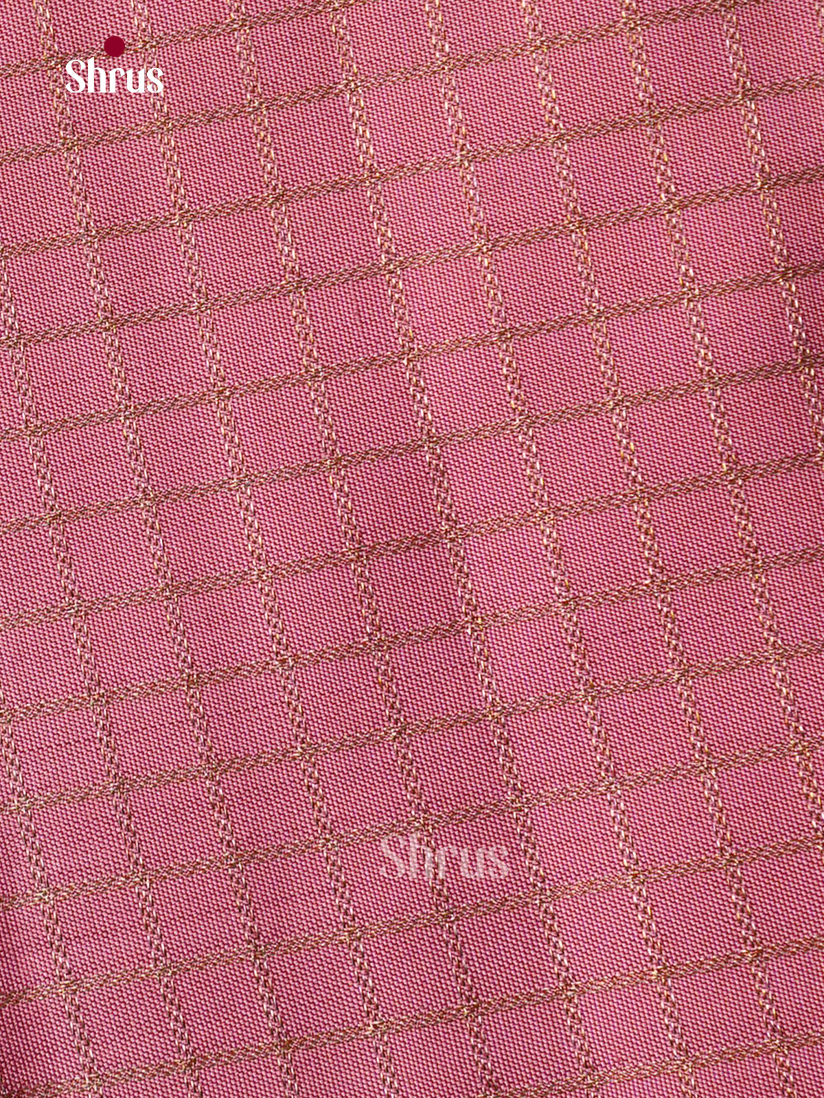 Chic Light Pink Kanchipuram Pattu Saree With Small Zari Checks | Golden Temple Zari Border & Pallu