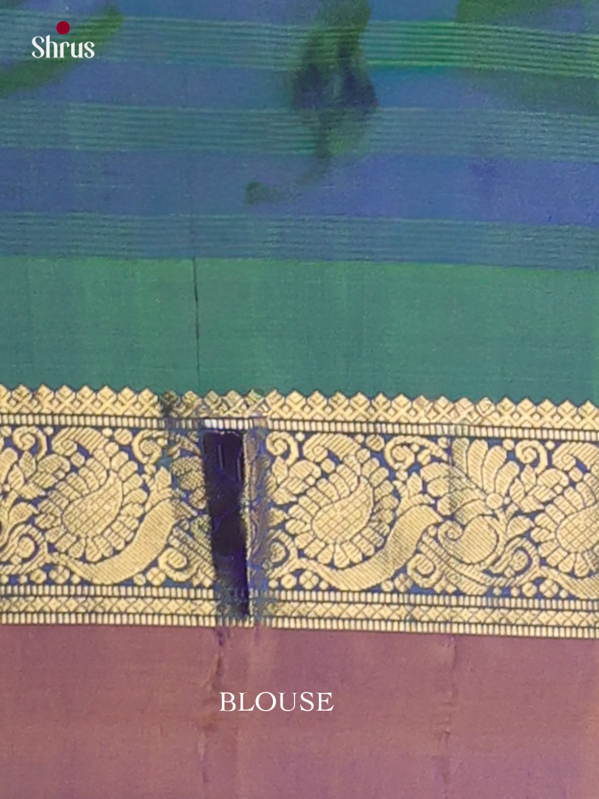 Chic Royal Blue Pattu Saree with self stripes | Dual-Tone Border With Multicolour & Zari Bands