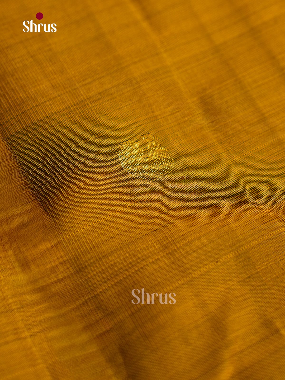 Classic Mustard Kanchipuram Pattu Saree With Annapakshi Buttas | Deep Purple Border With Zari Bands