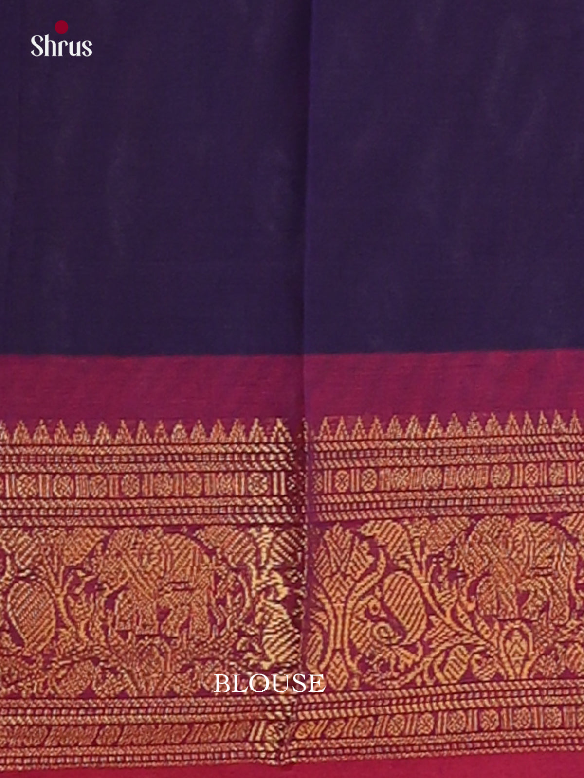 Classic Navy Blue Chettinad Sarees With Buttas, Dark Pink Zari Border & Paisley Zari Motifs Pallu
