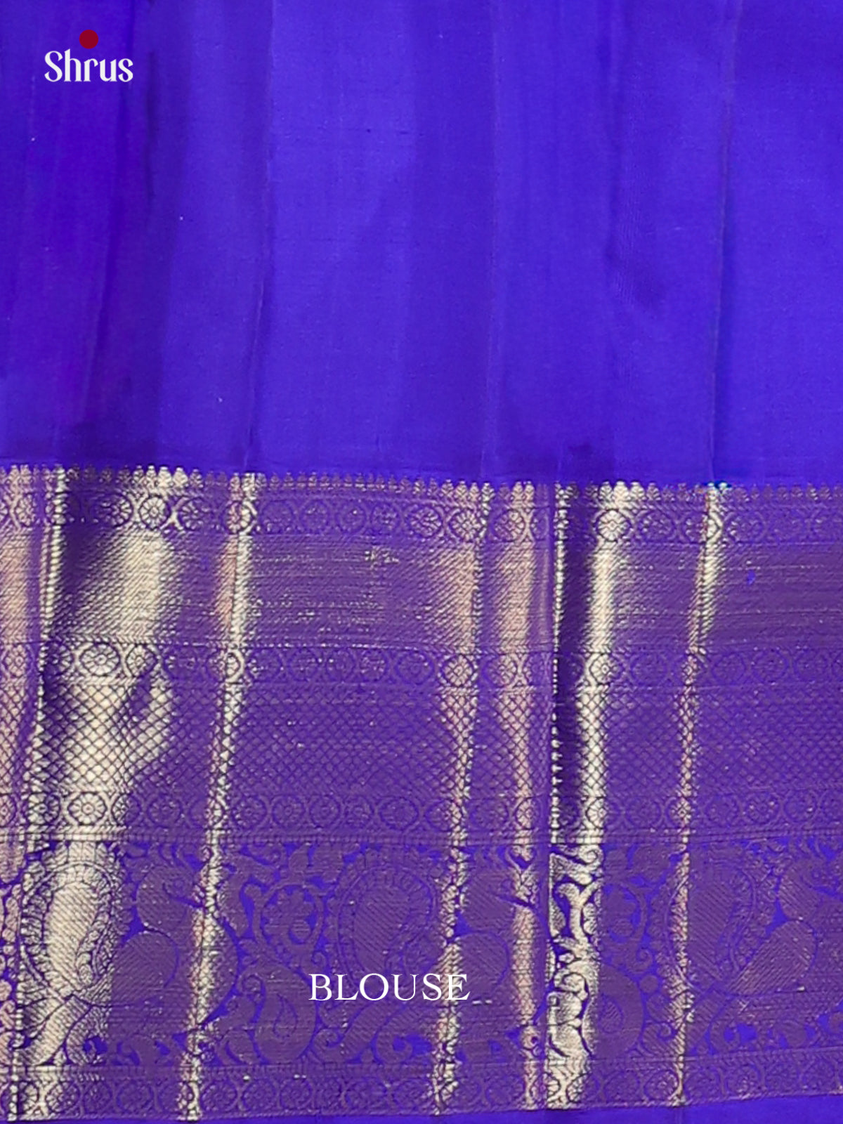 Classic Off White Pattu Saree With Gold Buttas | Indigo Zari Border & Brocade Pallu