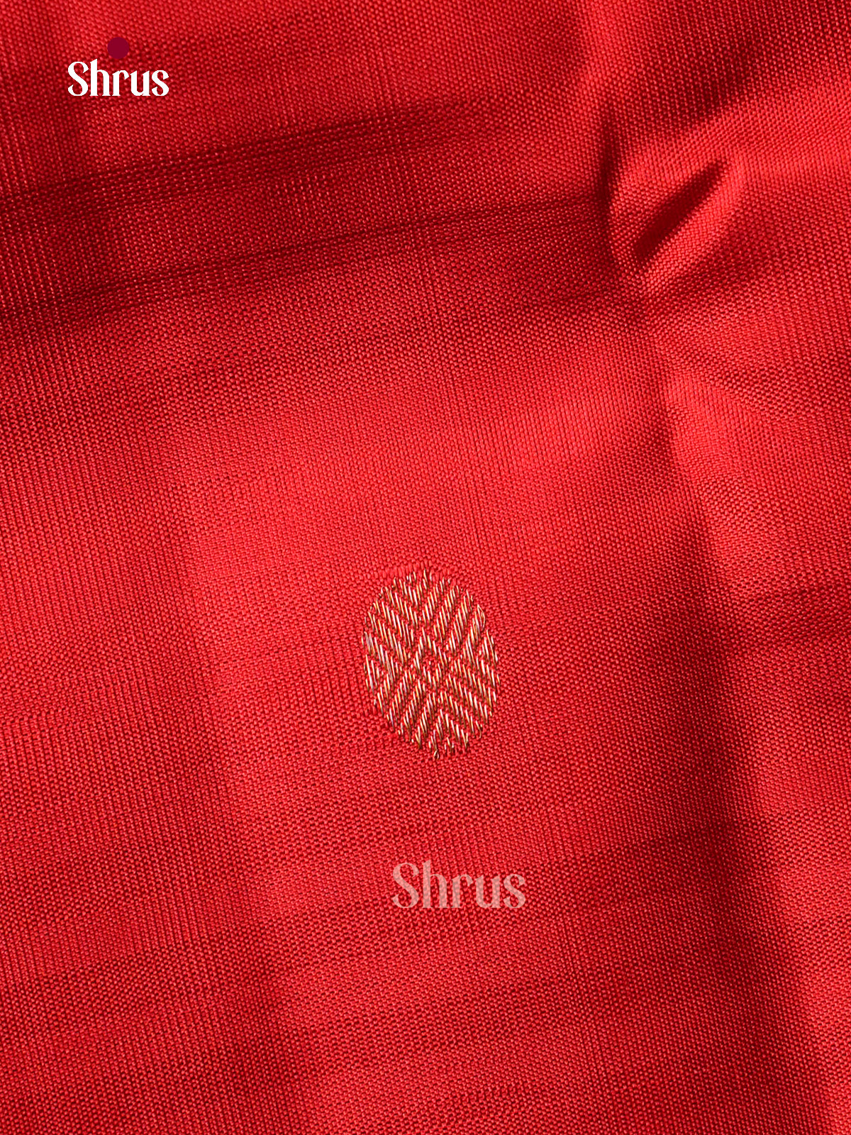 Classy Red Kanchipuram Saree With Self Stripes & Gold Buttas | Purple Border With Zari Bands